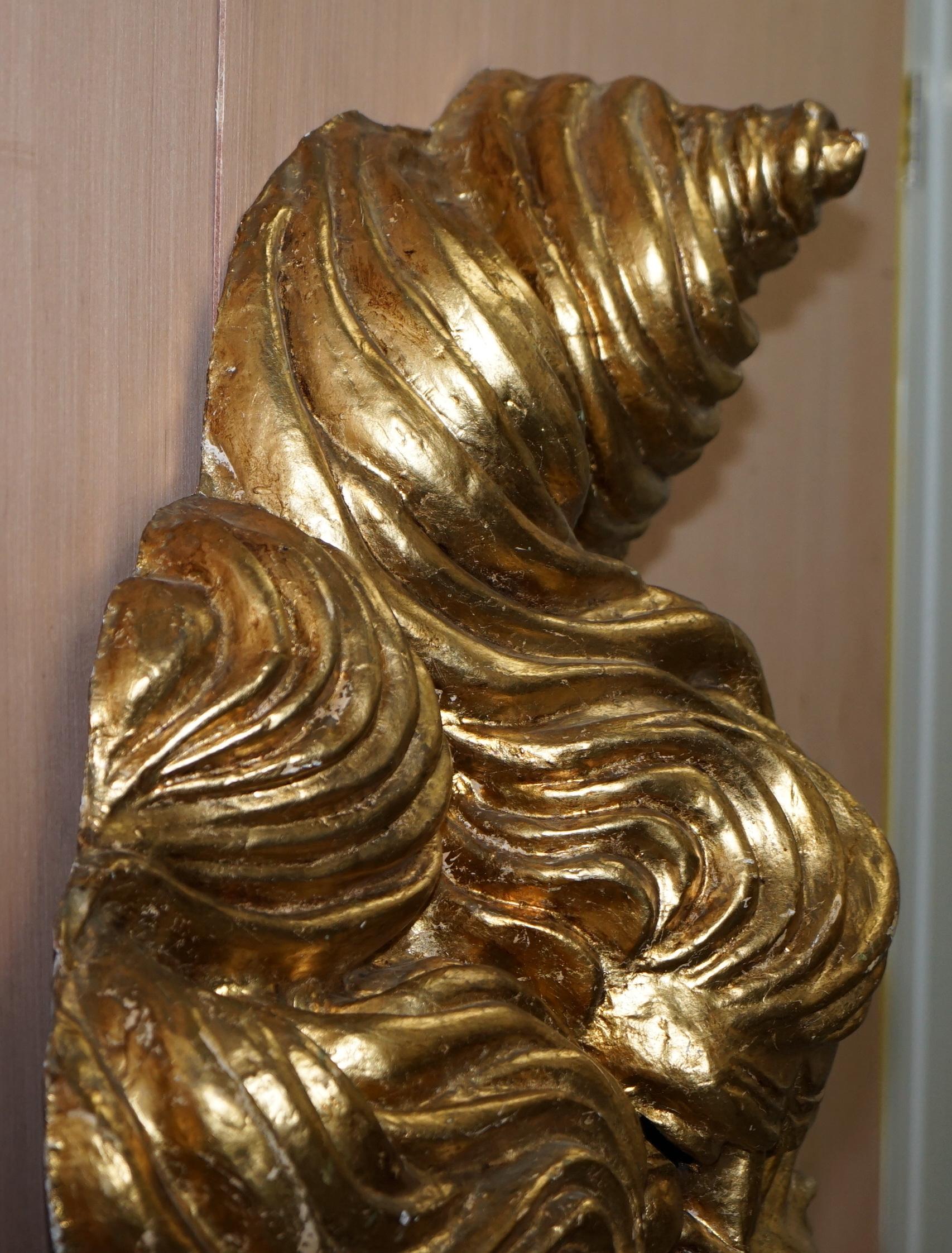 Very Large Gold Gilt Papier Mâché Wall Hanging Mask of the Gods of Wind in Mask For Sale 4