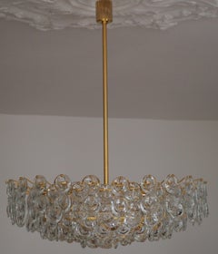Very Large Gold-Plated and Cut Glass Chandelier by Palwa, circa 1960s