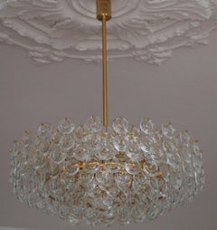 Very Large Gold-Plated and Cut Glass Chandelier by Palwa, circa 1960s
