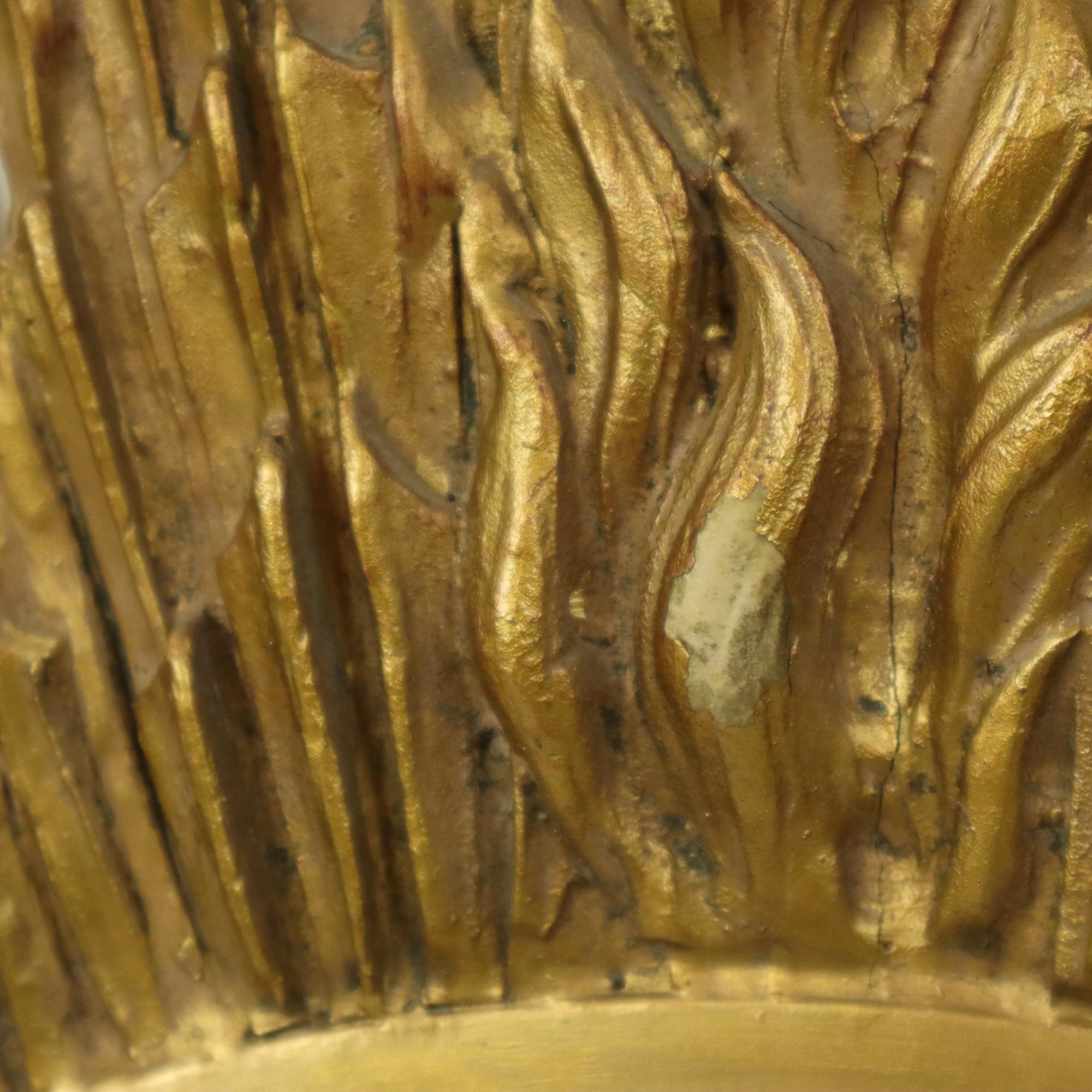 Very Large Gold Sunburst Mirror XL Resin 69cm For Sale 9
