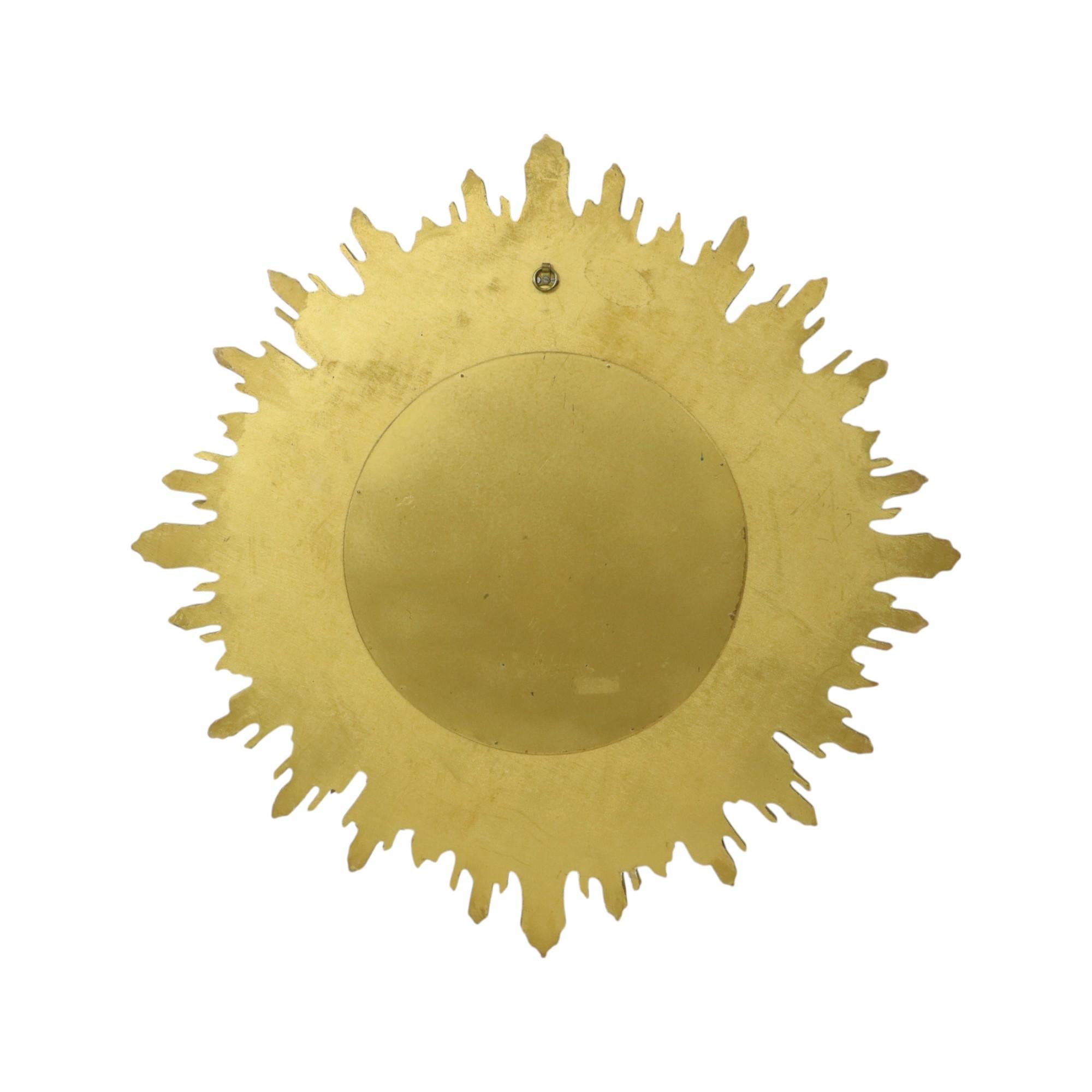 Very Large Gold Sunburst Mirror XL Resin 69cm For Sale 12