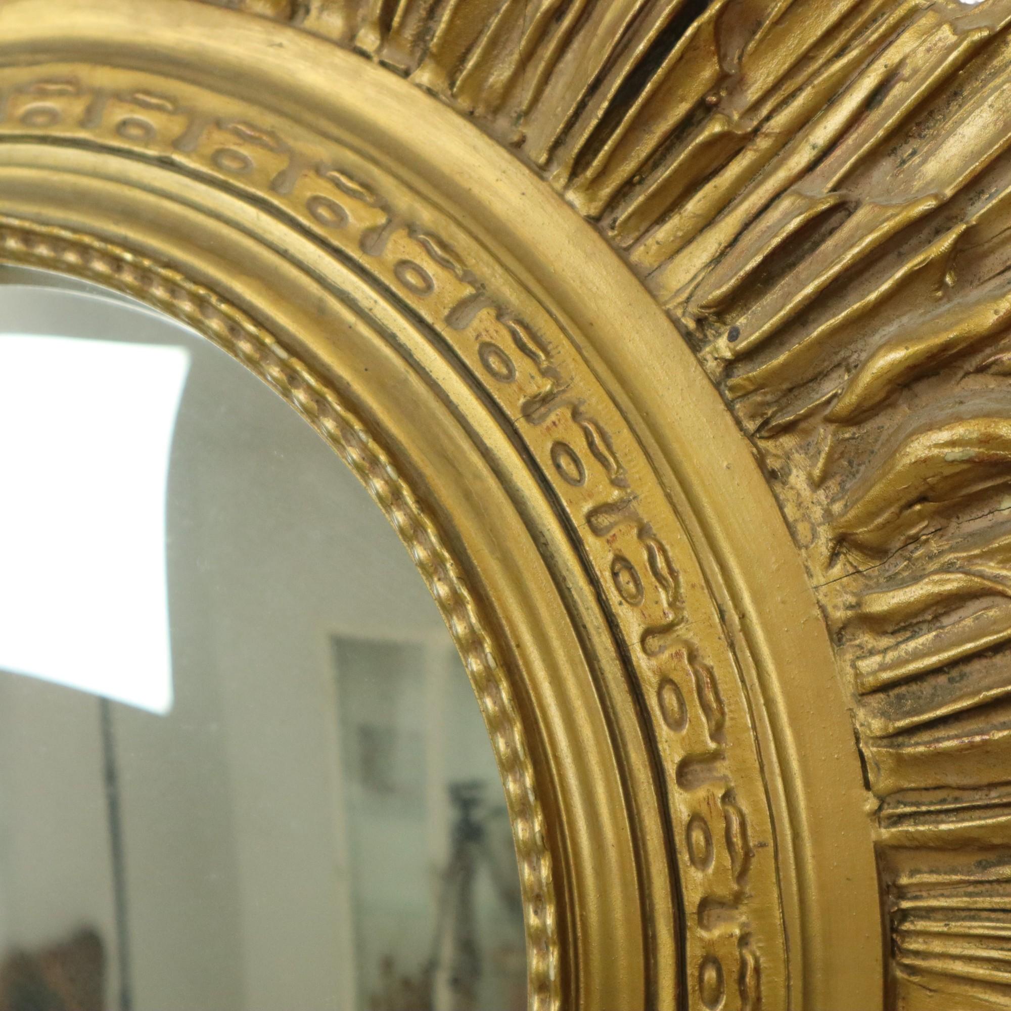 Very Large Gold Sunburst Mirror XL Resin 69cm For Sale 3