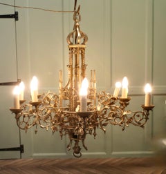 Very Large Gothic Gilt Church Chandelier
