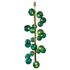 Very large green “bubble” chandelier, Murano, Italy, circa 2020