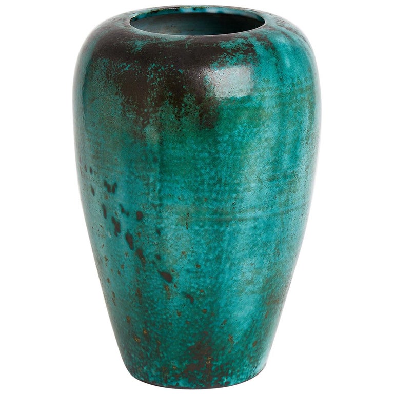 Very Large Green Vase by Primavera at 1stDibs