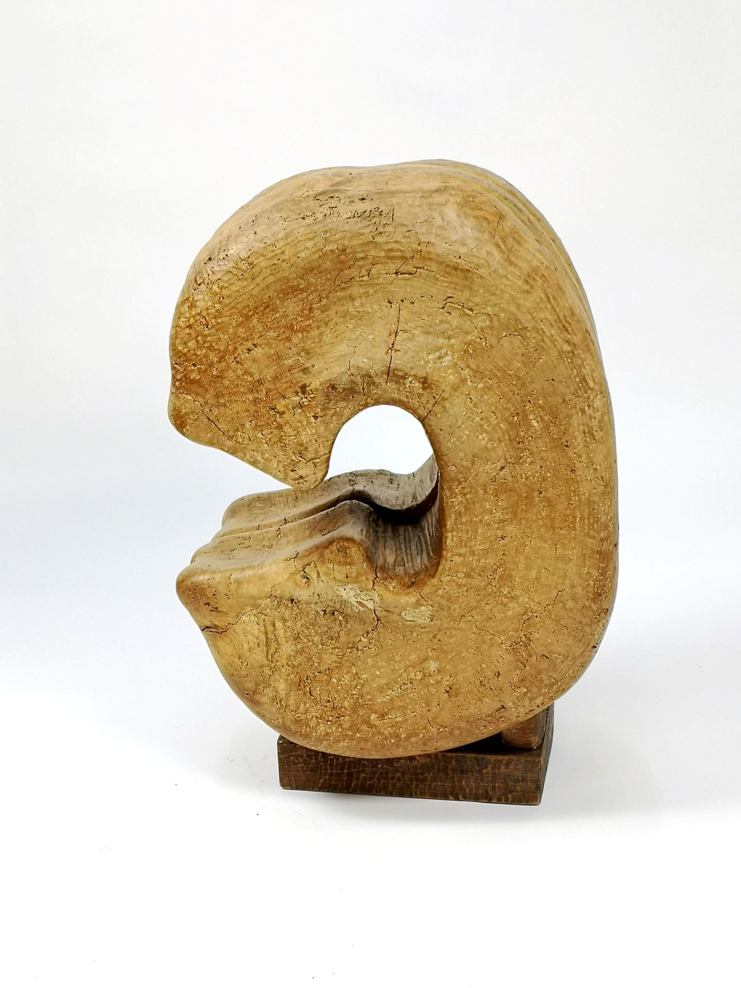 Very Large Hand-Carved Wooden Sculpture by Laszlo Feldman, 1970s 1
