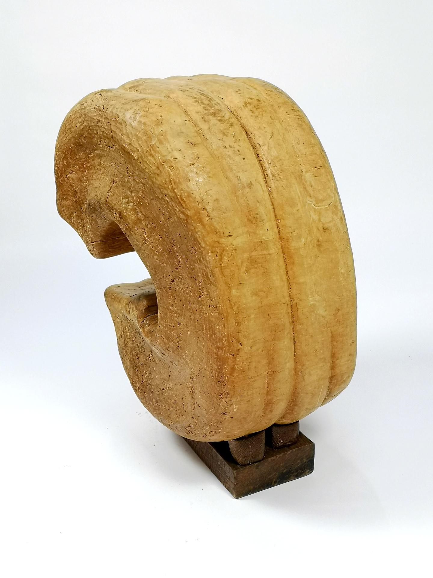 Very Large Hand-Carved Wooden Sculpture by Laszlo Feldman, 1970s 2