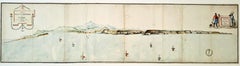 Very Large Hand-Drawn View of St Iago Cape Verde, by Frederici, 1783