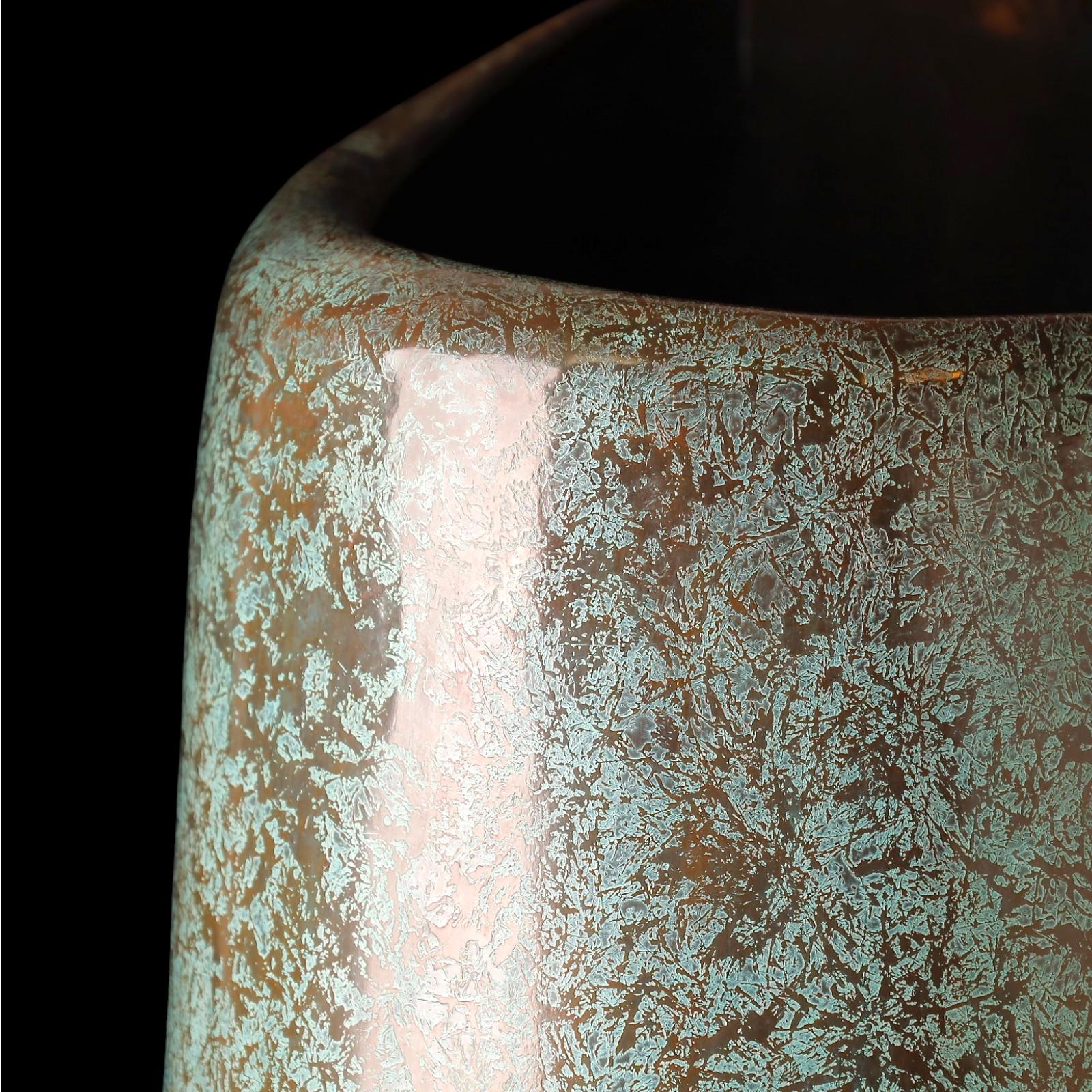 Very large hand hammered signed copper vase For Sale 9