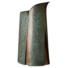 Very large hand hammered signed copper vase