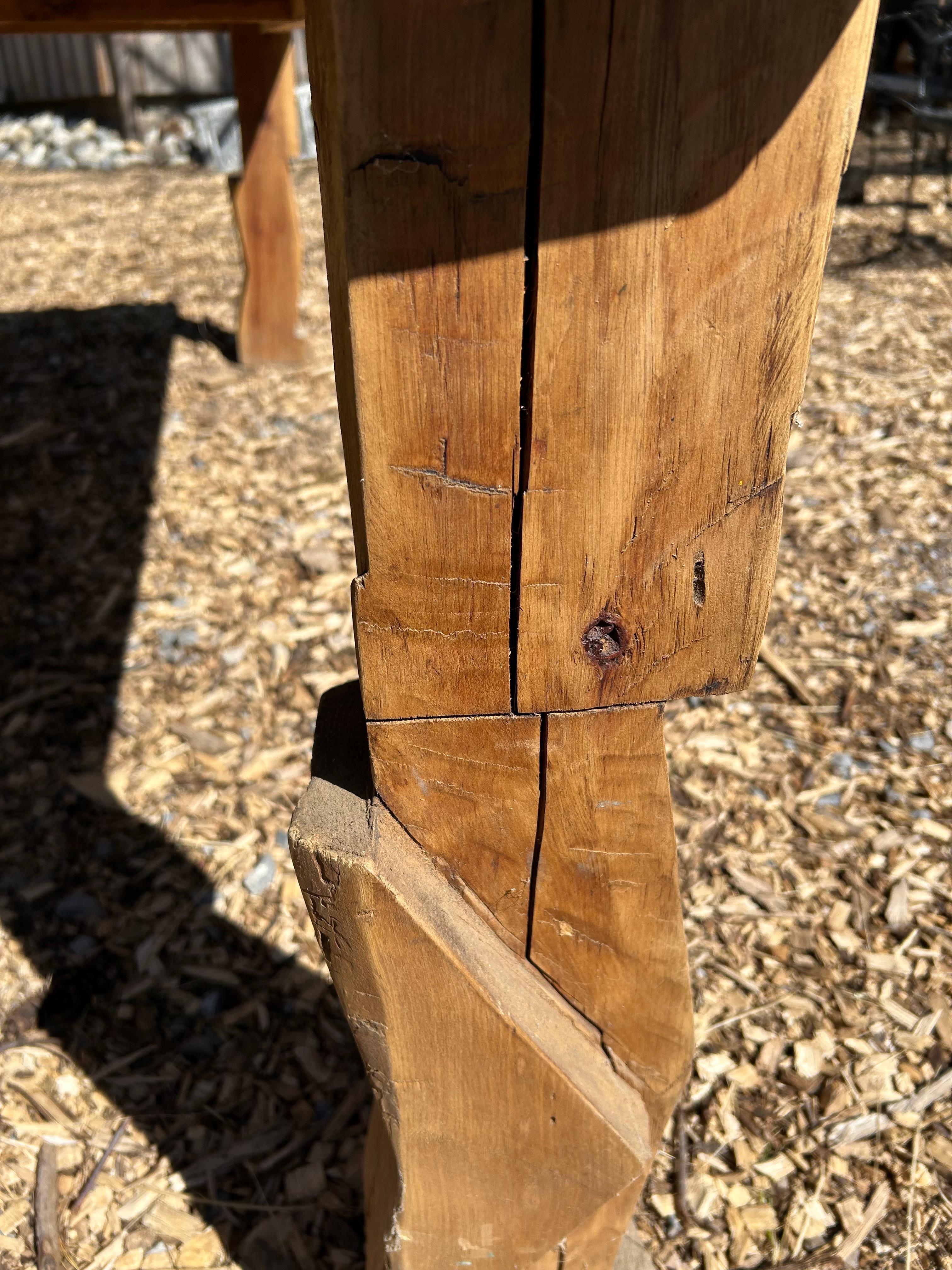Mexicain Très grande table de ferme en pin, faite à la main en vente
