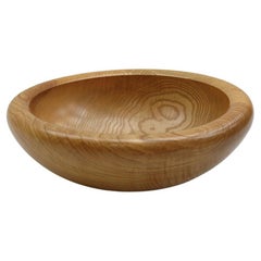 Very large hand turned Rippled Ash Bowl Made in England