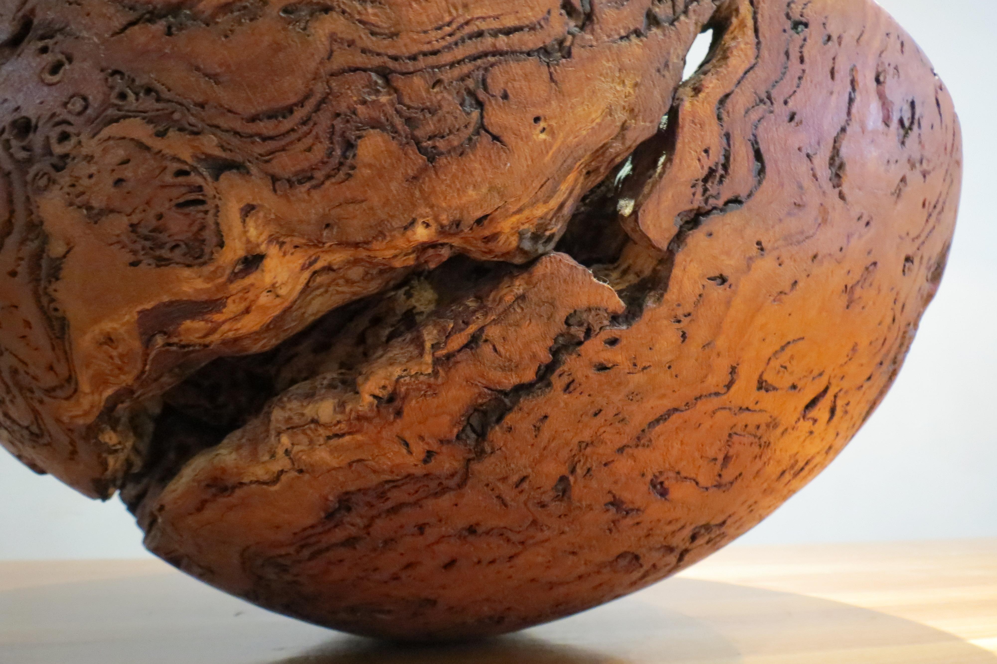 Contemporary Very Large Hand-Turned Wooden Bowl Sculpture by Mike Chai Burr Oak