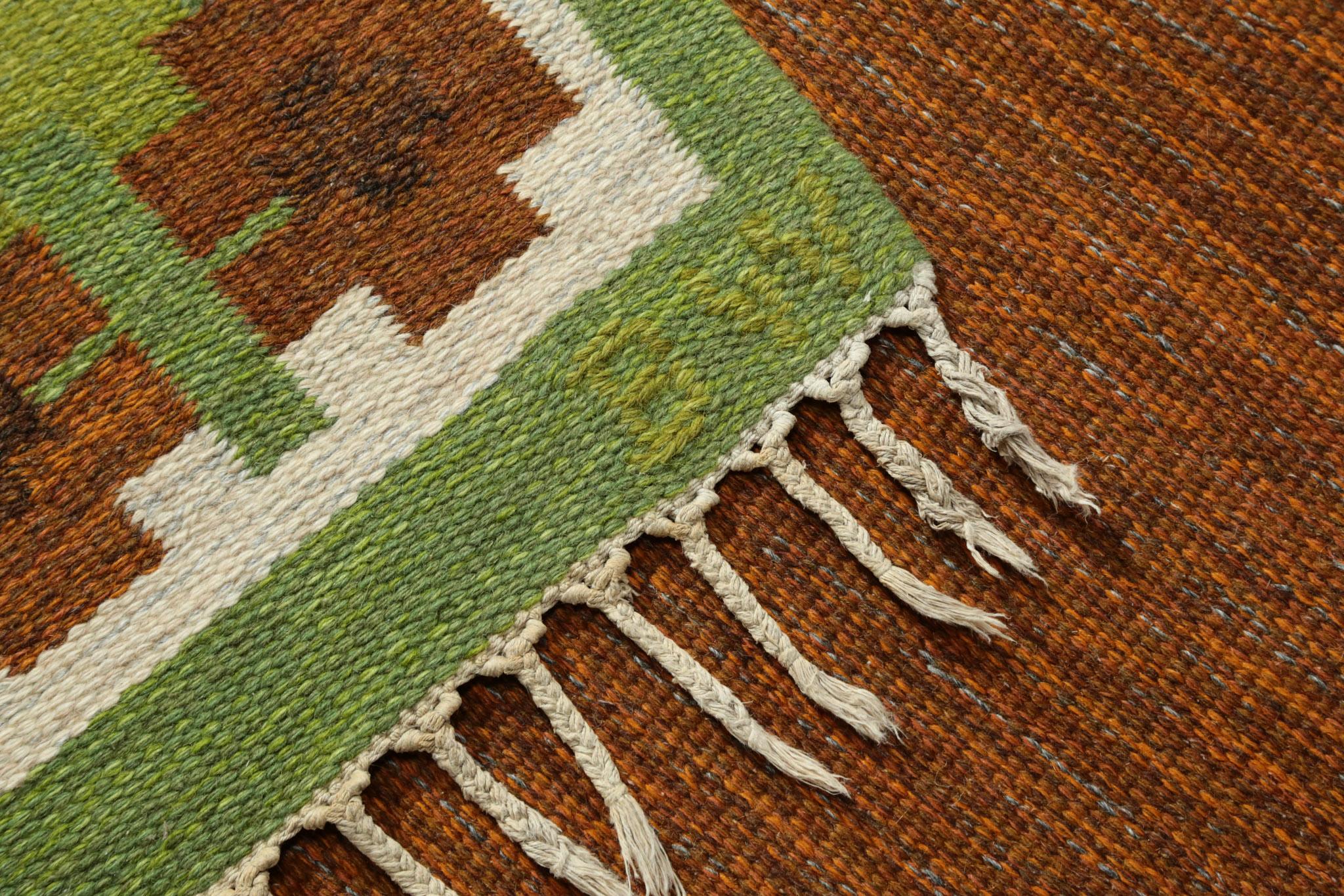 Hand-Woven Very Large Hand Woven Scandinavian Rug from the 60's by Berit Woelfer For Sale