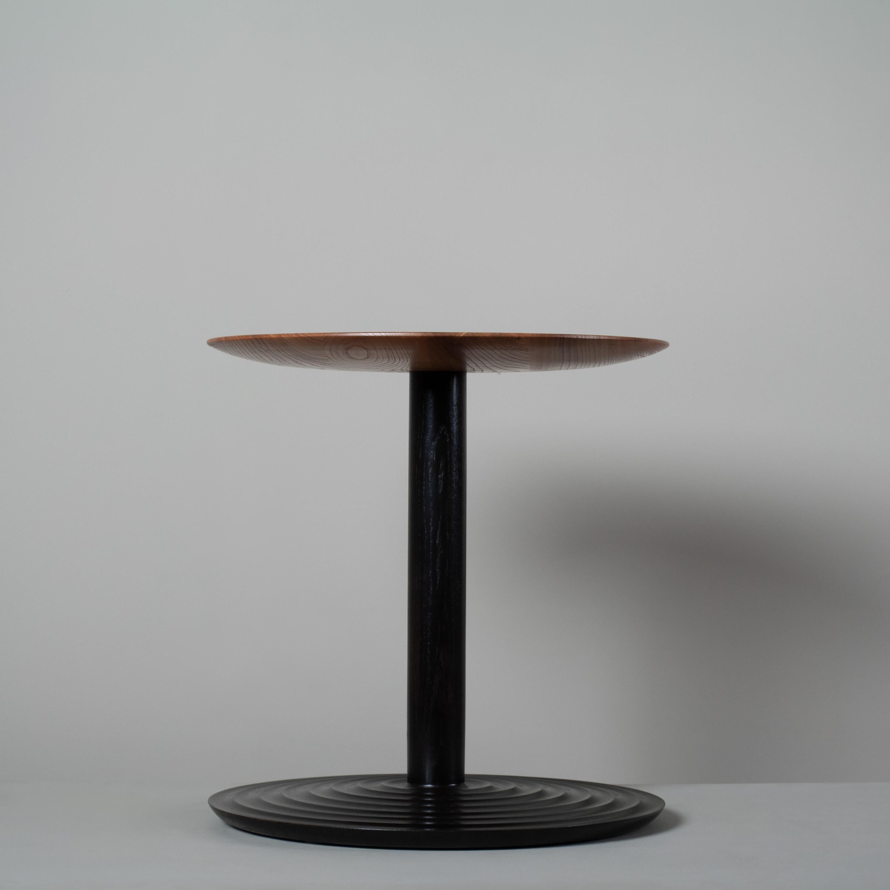 Modern Very Large Handcrafted English Elm & Ebonised Ash Side Table For Sale