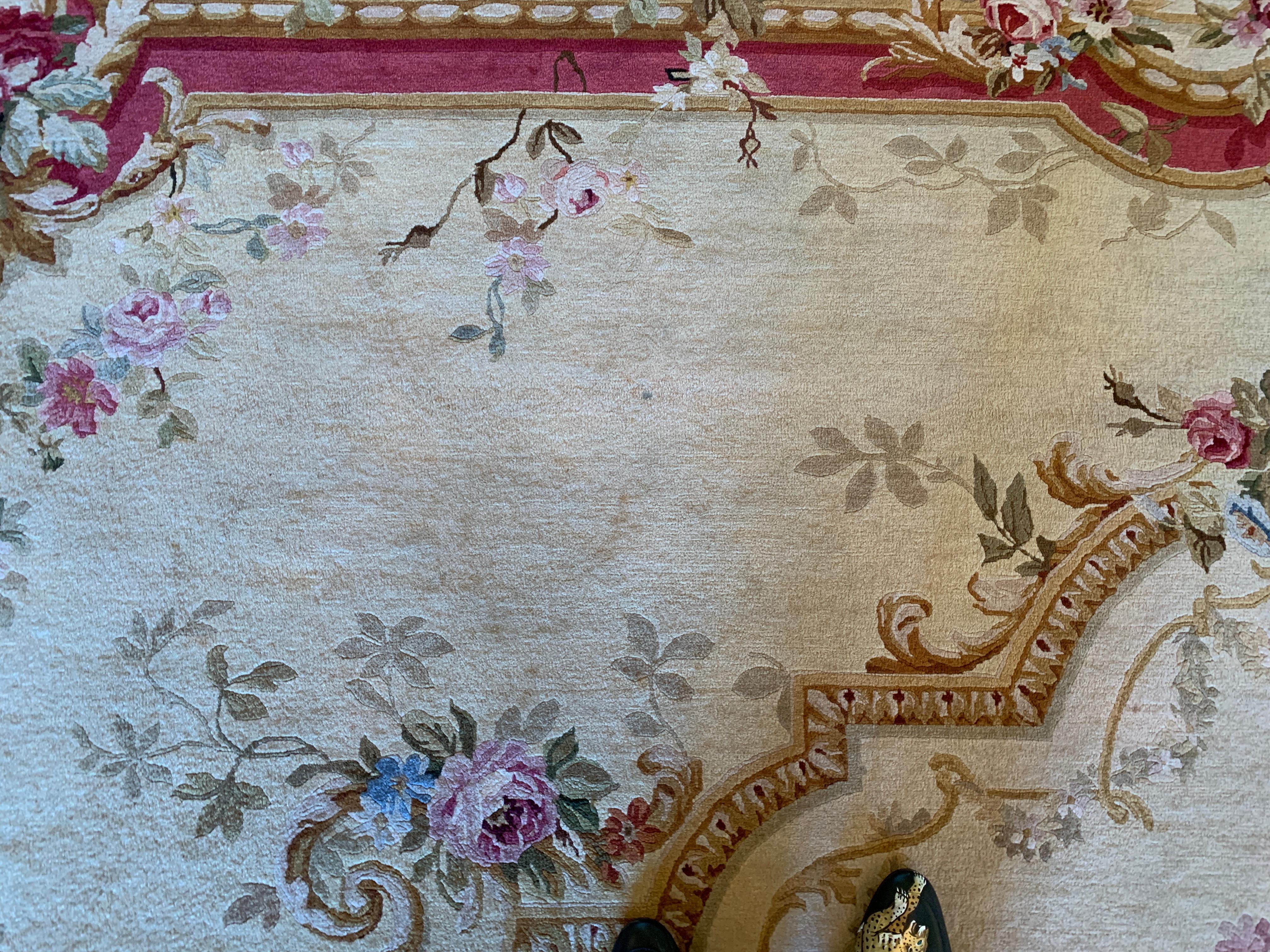 Very Large Handmade 12’ x 15’ French Aubusson or Savonnerie Style Opulent Rug 4