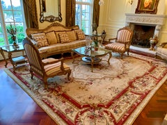 Sehr große handgefertigte 12' x 15' Französisch Aubusson oder Savonnerie Stil Opulent Teppich