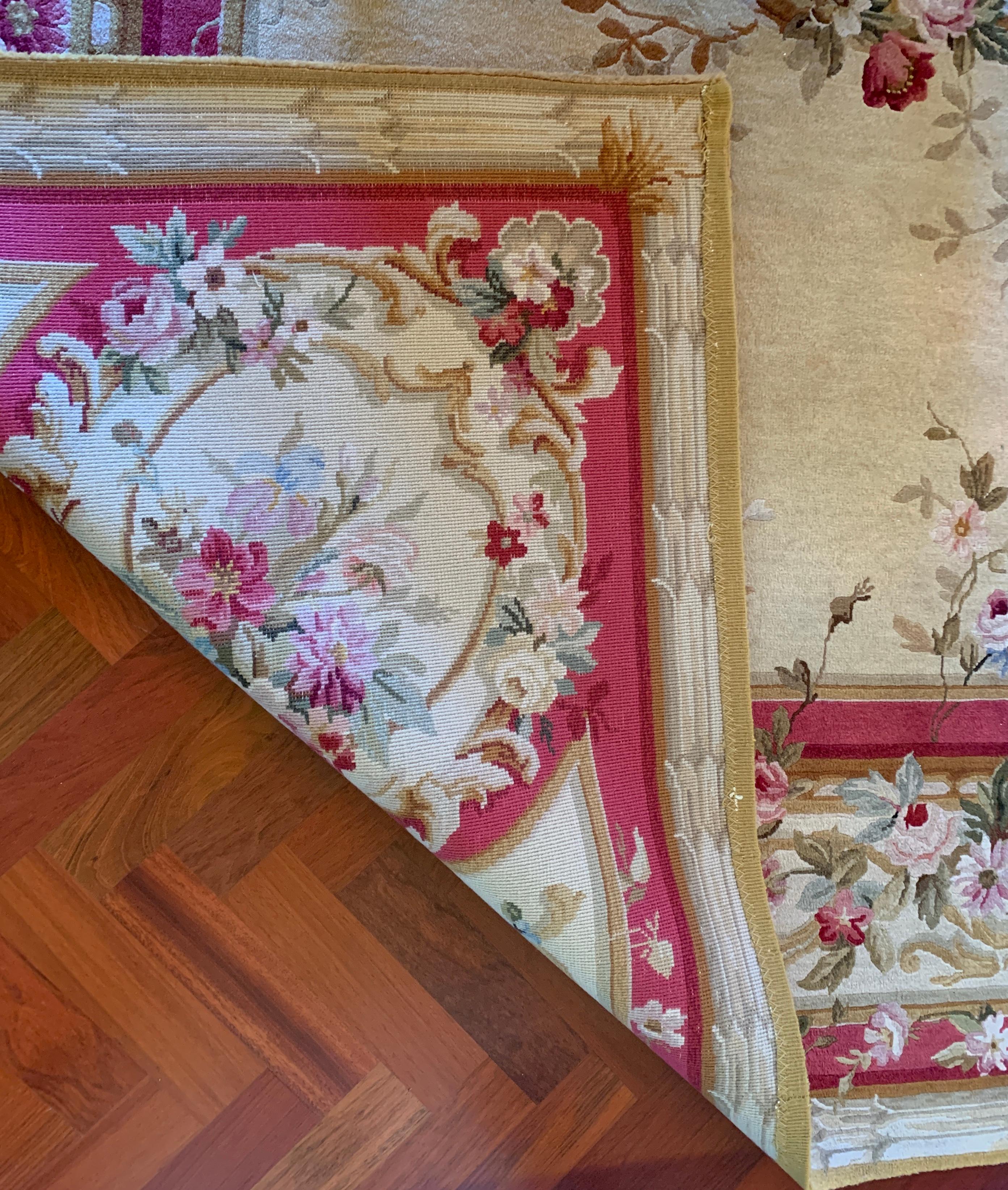 Very Large Handmade 12’ x 15’ French Aubusson or Savonnerie Style Opulent Rug 12