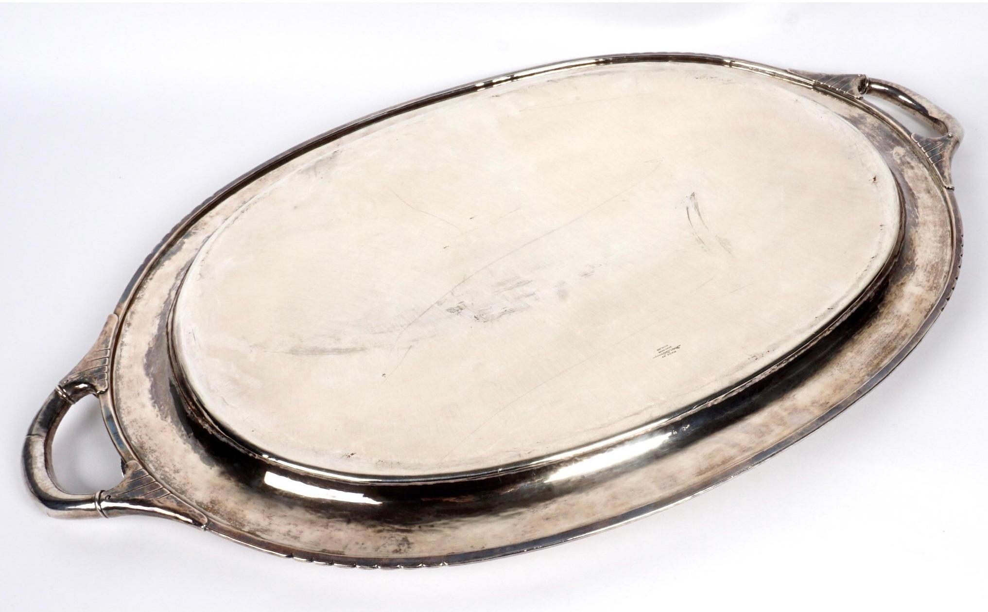 20th Century Very Large Heavy 12 Pound Sterling Silver Tray Signed Yvar Peterson