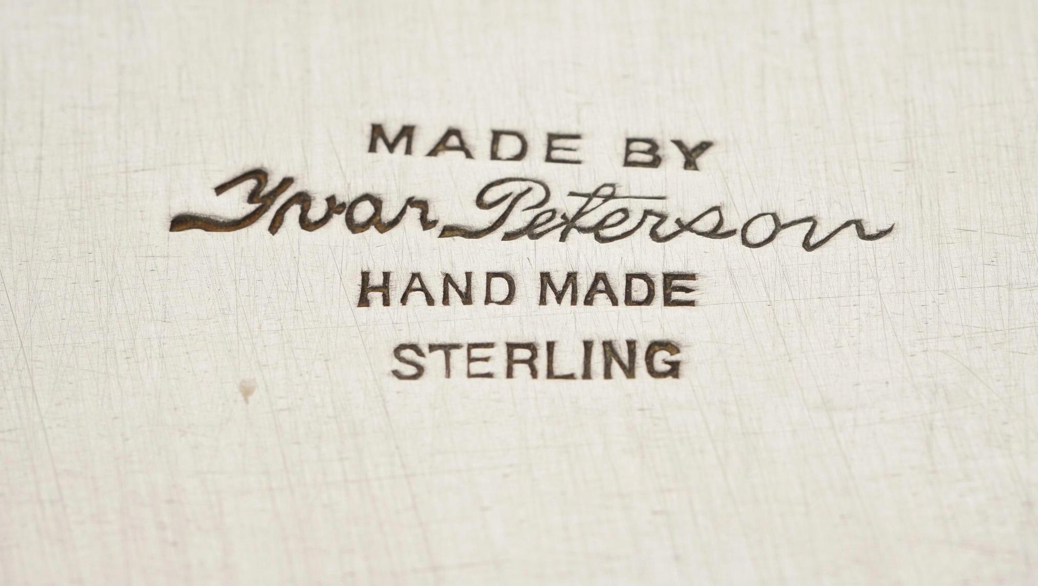 Very Large Heavy 12 Pound Sterling Silver Tray Signed Yvar Peterson 1