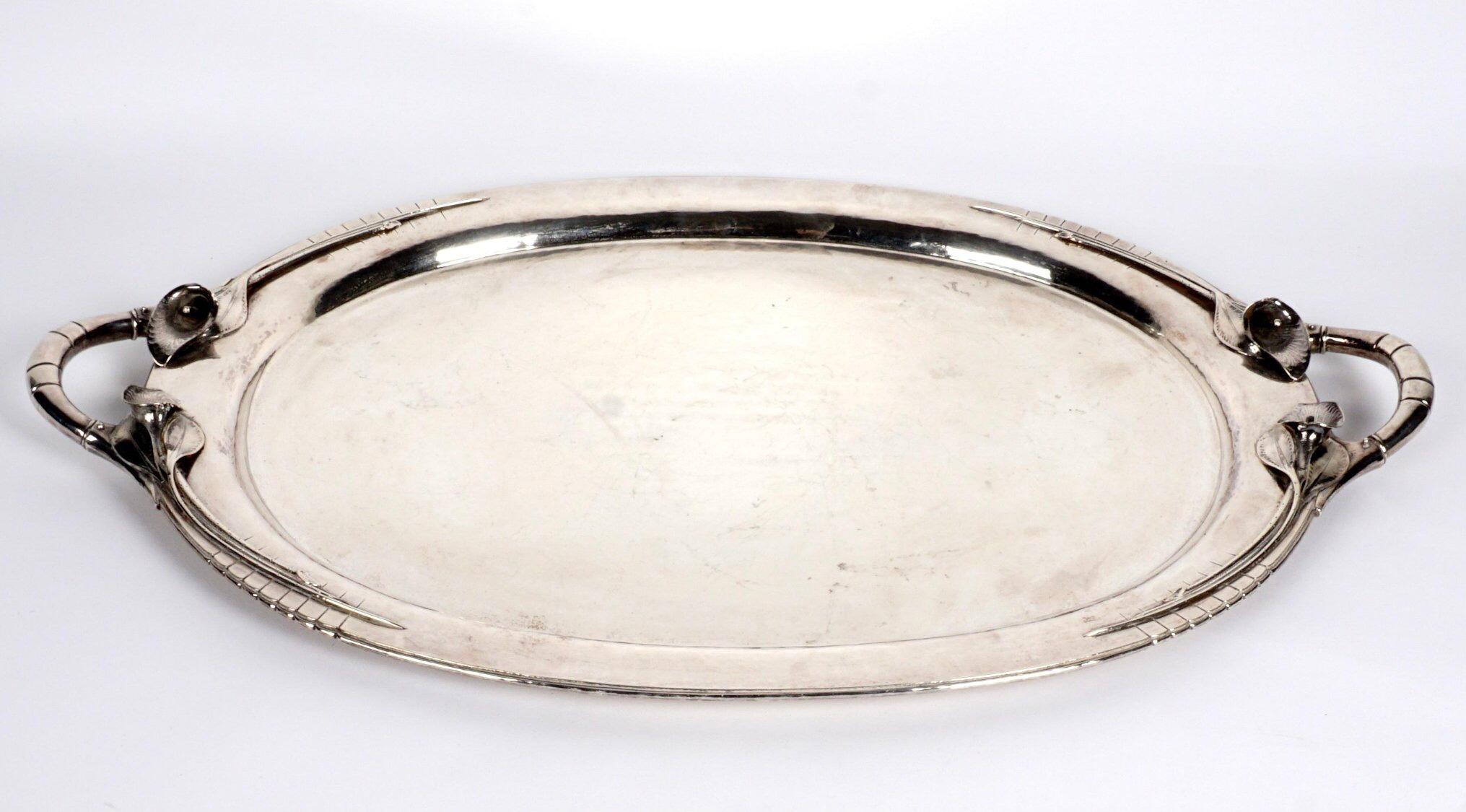 Very Large Heavy 12 Pound Sterling Silver Tray Signed Yvar Peterson 2