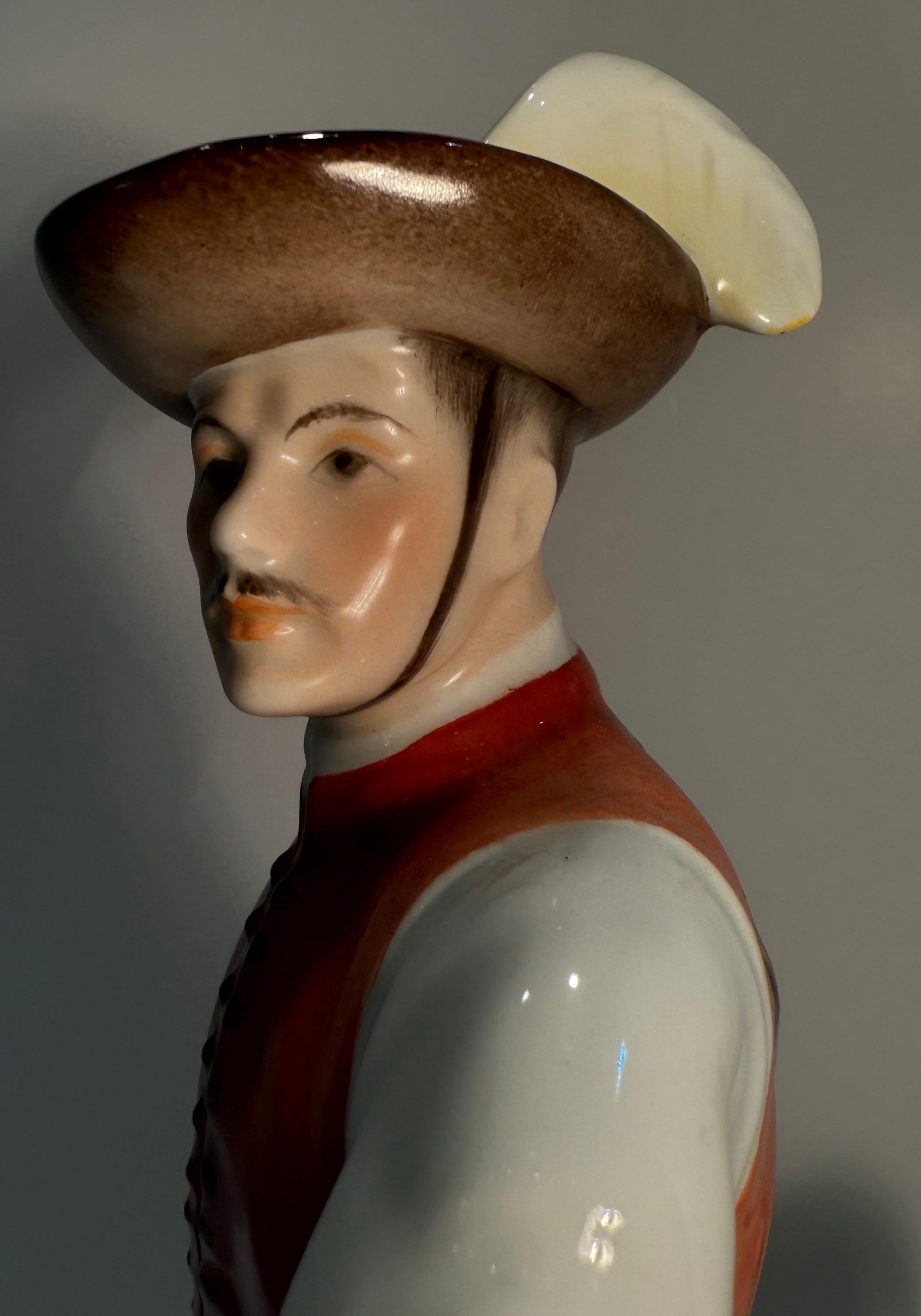 Gran figura de porcelana húngara Herend Csikós a caballo de gran calidad en venta 5