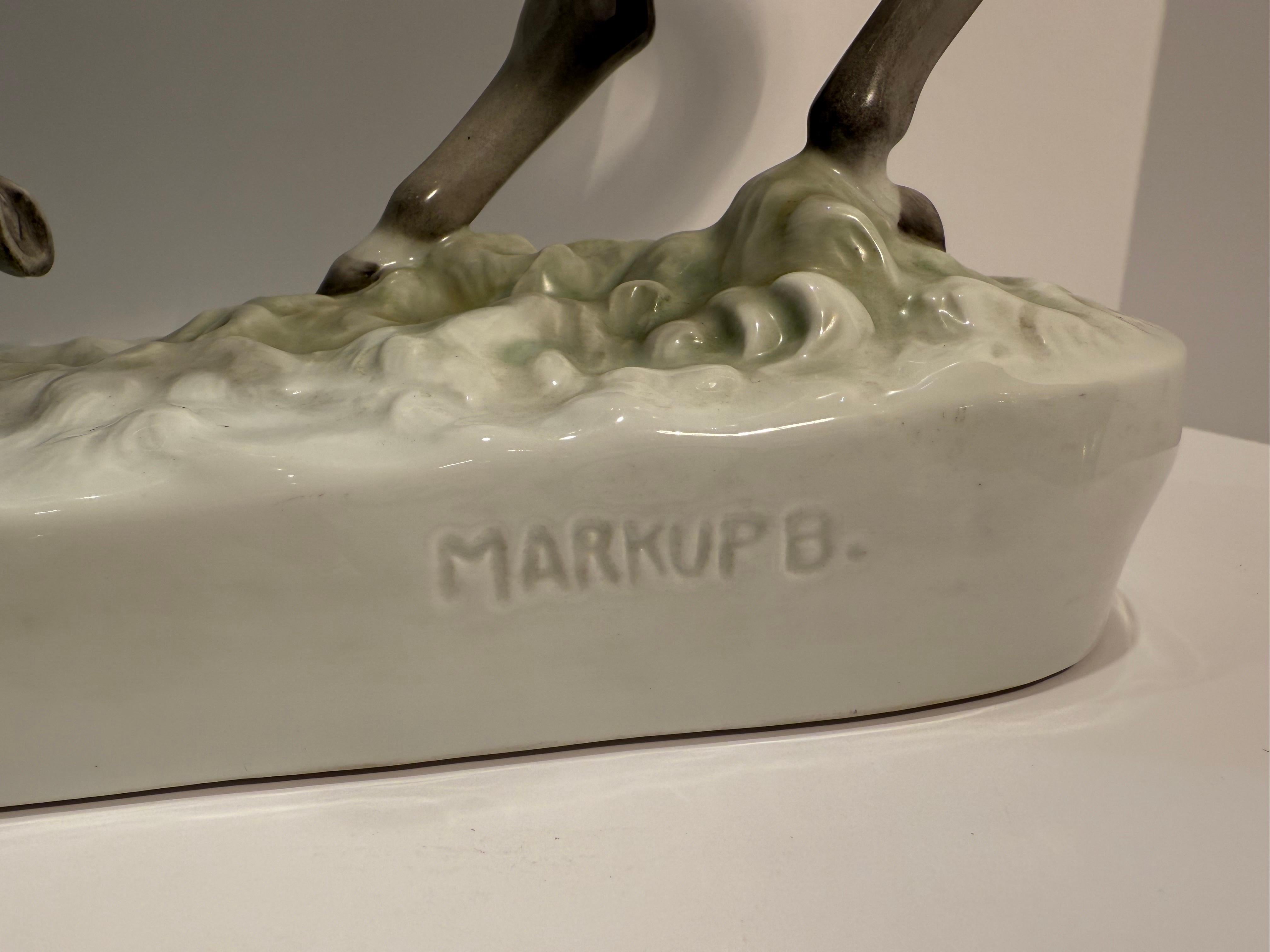 Gran figura de porcelana húngara Herend Csikós a caballo de gran calidad Pintado a mano en venta