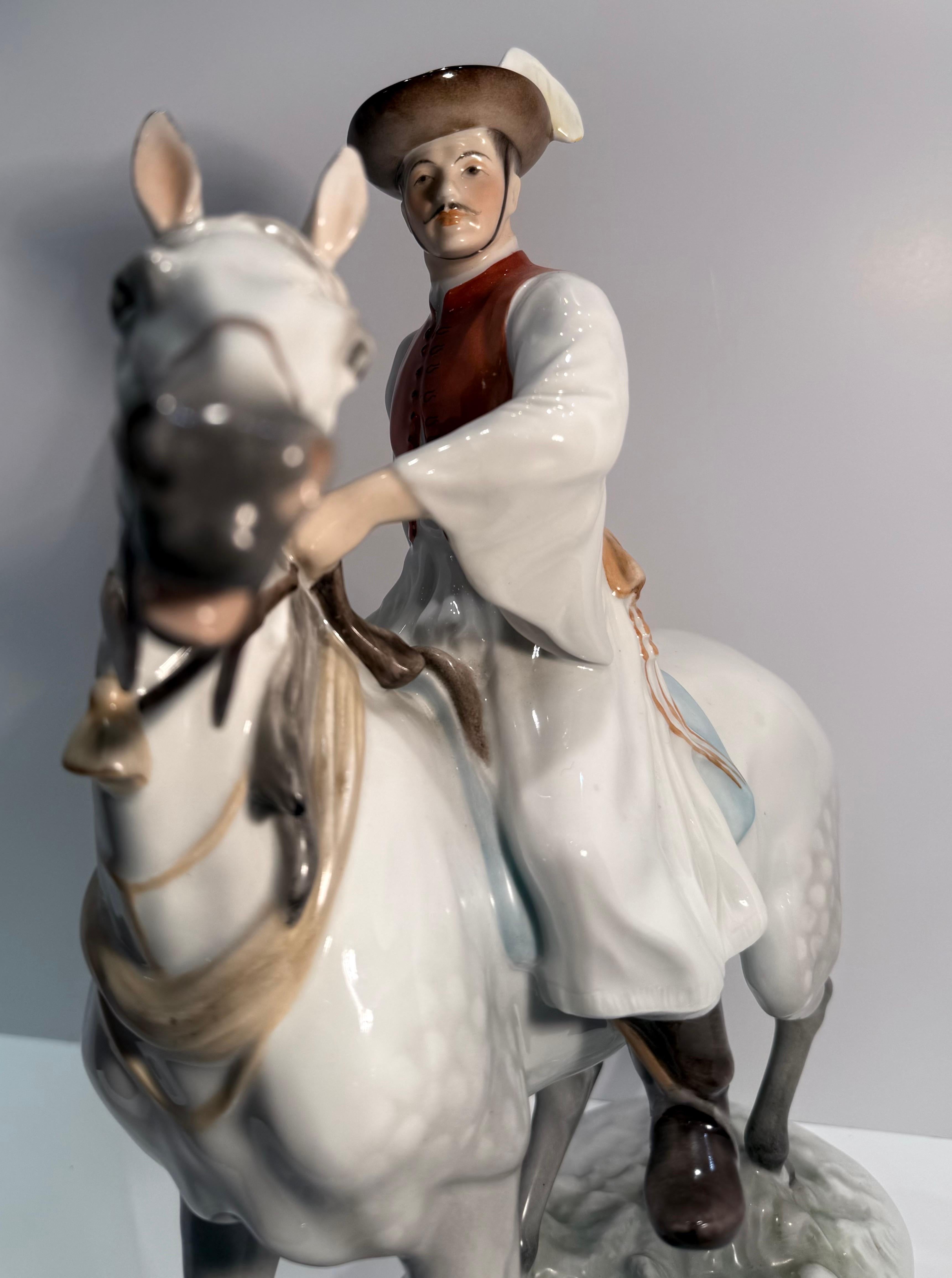 Gran figura de porcelana húngara Herend Csikós a caballo de gran calidad Porcelana en venta