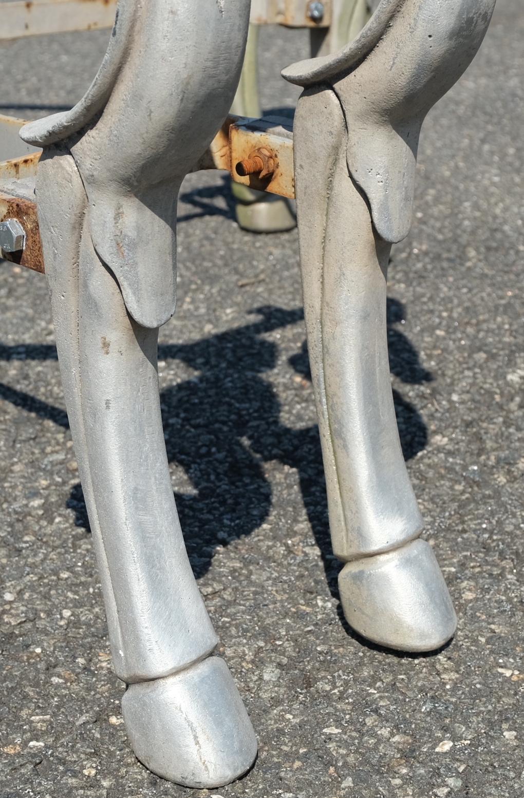 Very Large Horse Motive Cast Aluminum Horse Head Hoof Feet Dining Table Base  For Sale 2