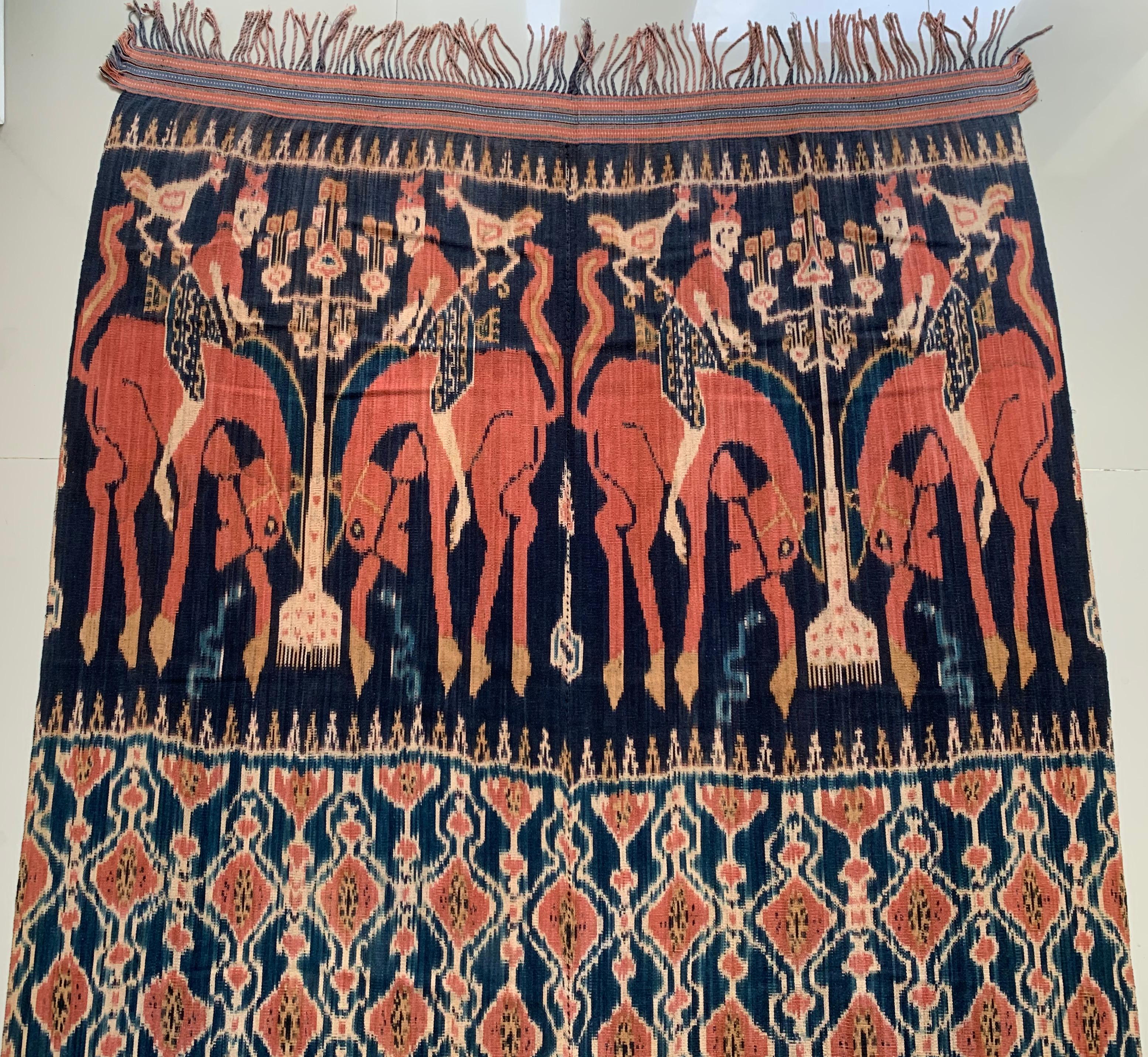 Indonesian Very Large Ikat Textile from Sumba Island with Stunning Tribal Motifs, Indonesia