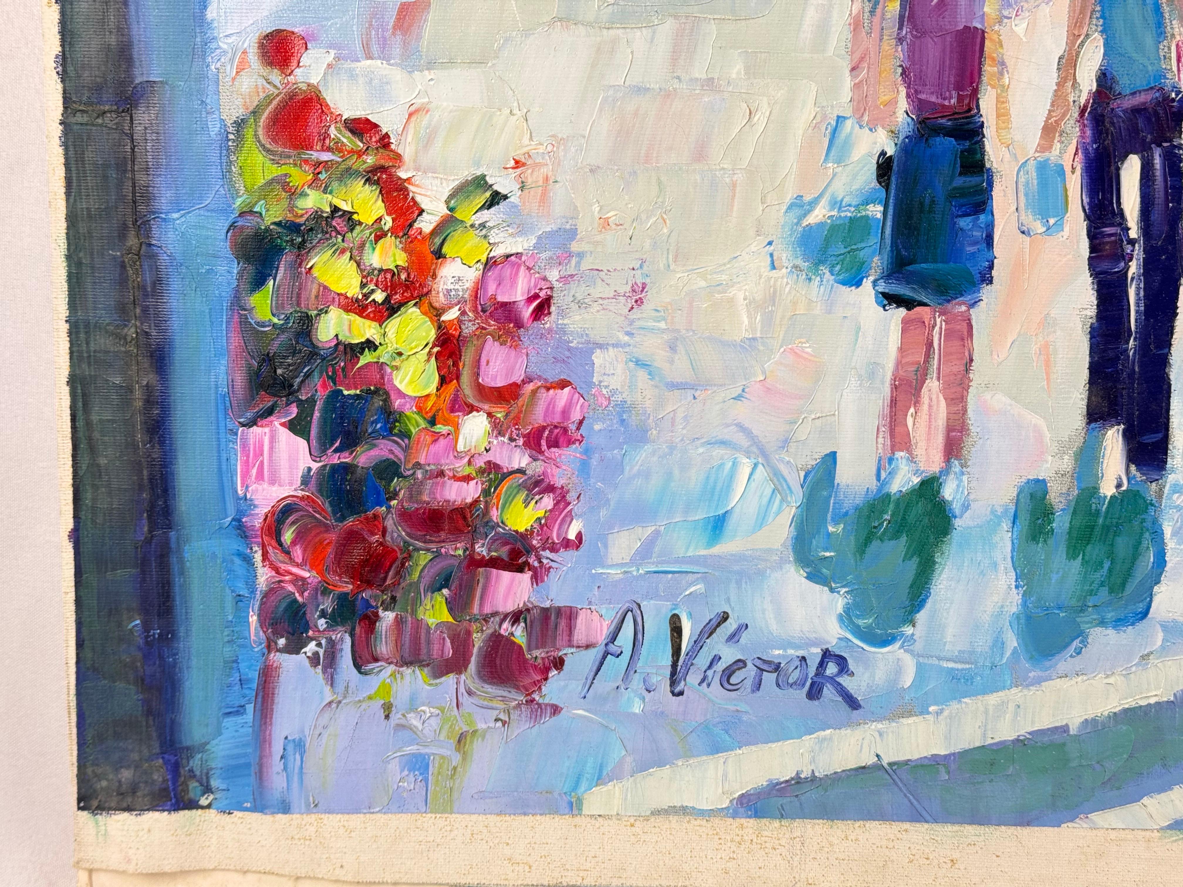 Impasto su tela molto grande di A. Victor in vendita 8