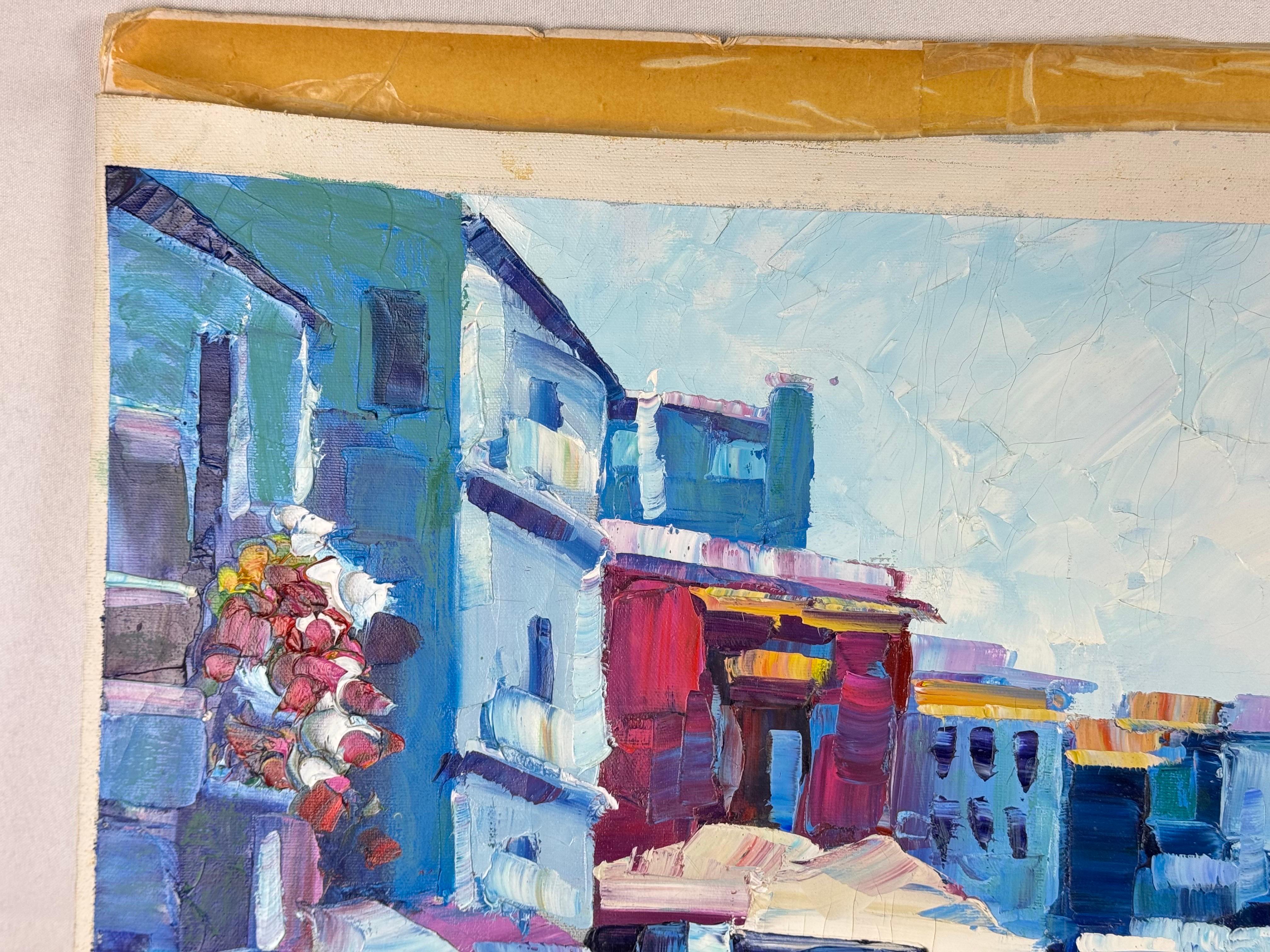 Impasto su tela molto grande di A. Victor in vendita 9