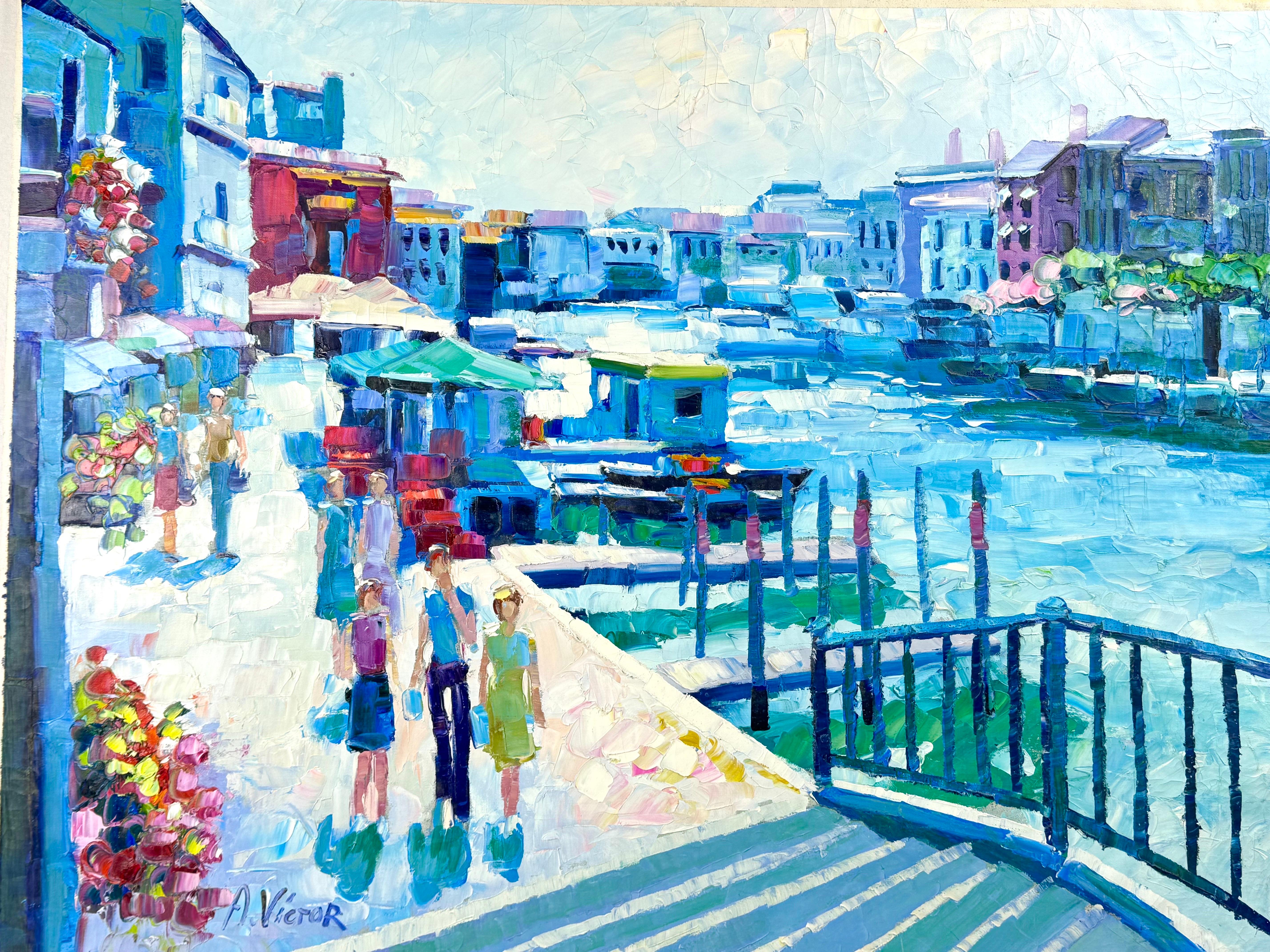 Impasto su tela molto grande di A. Victor. Colori e design vivaci per questa composizione classica degli anni '60. Si tratta di un artista quotato in borsa e il suo stile è così distinto con la sua vibrazione di impasto pesante.
Non è montato,