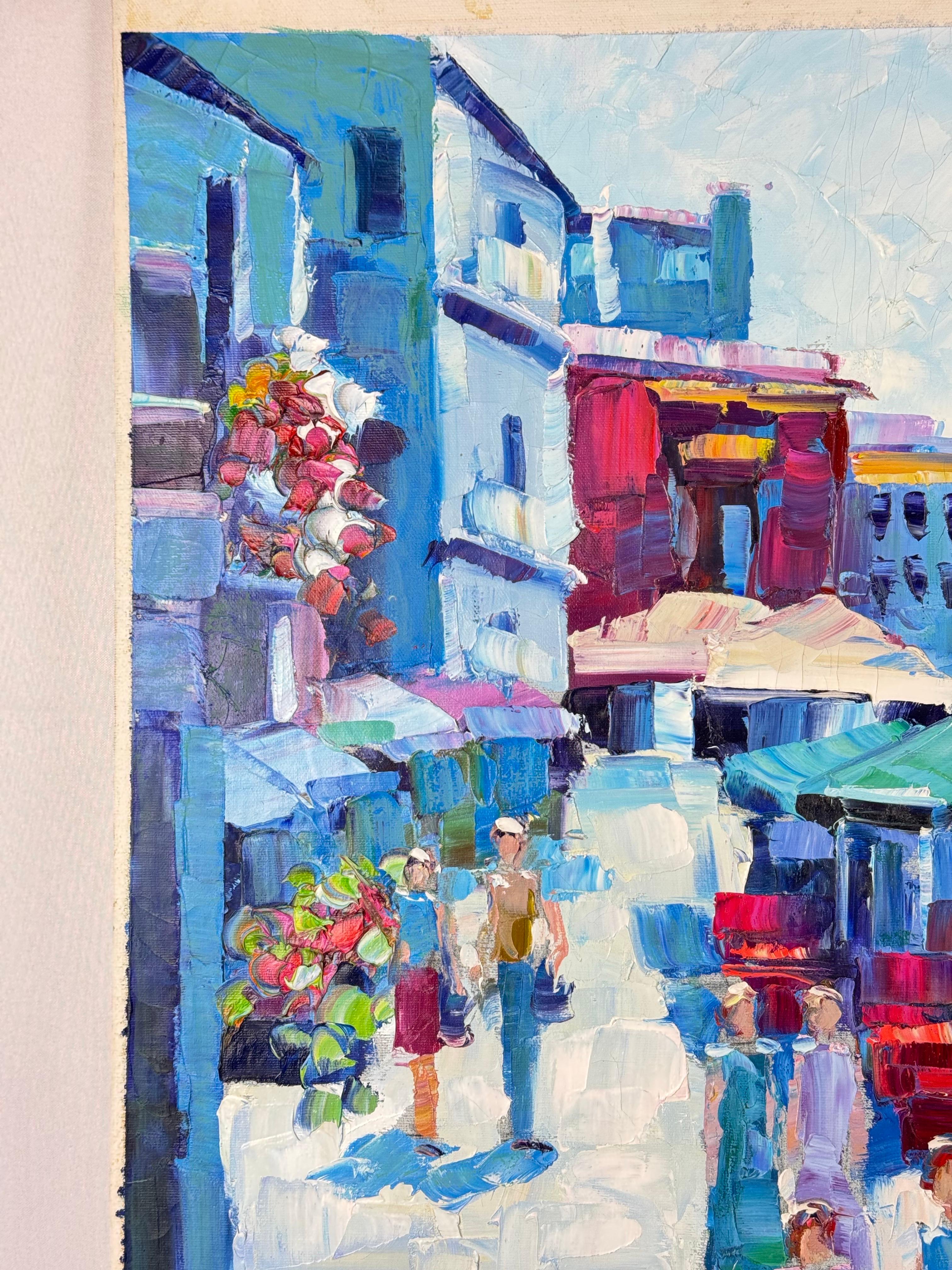 Impasto su tela molto grande di A. Victor in vendita 1