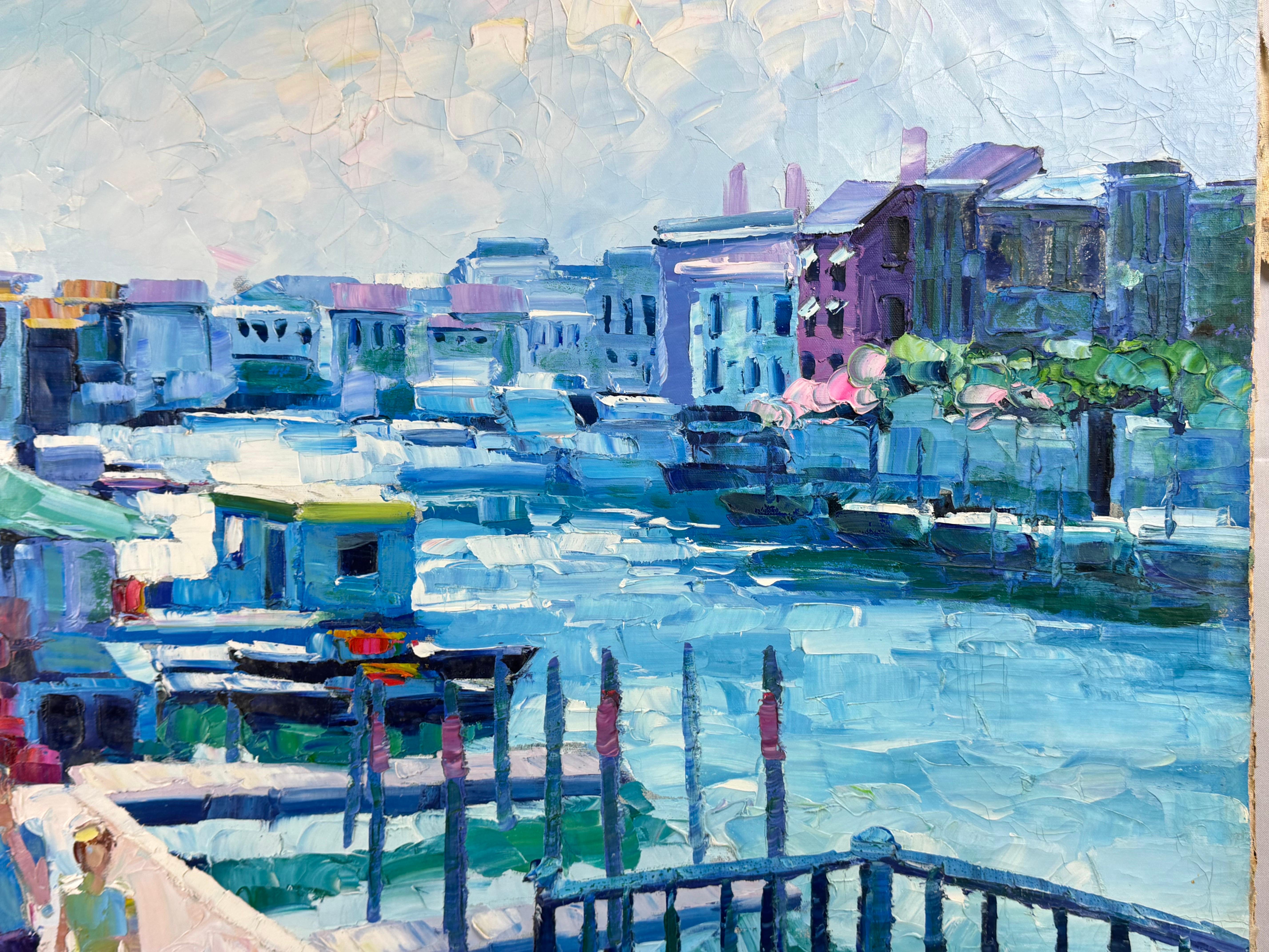 Impasto su tela molto grande di A. Victor in vendita 3
