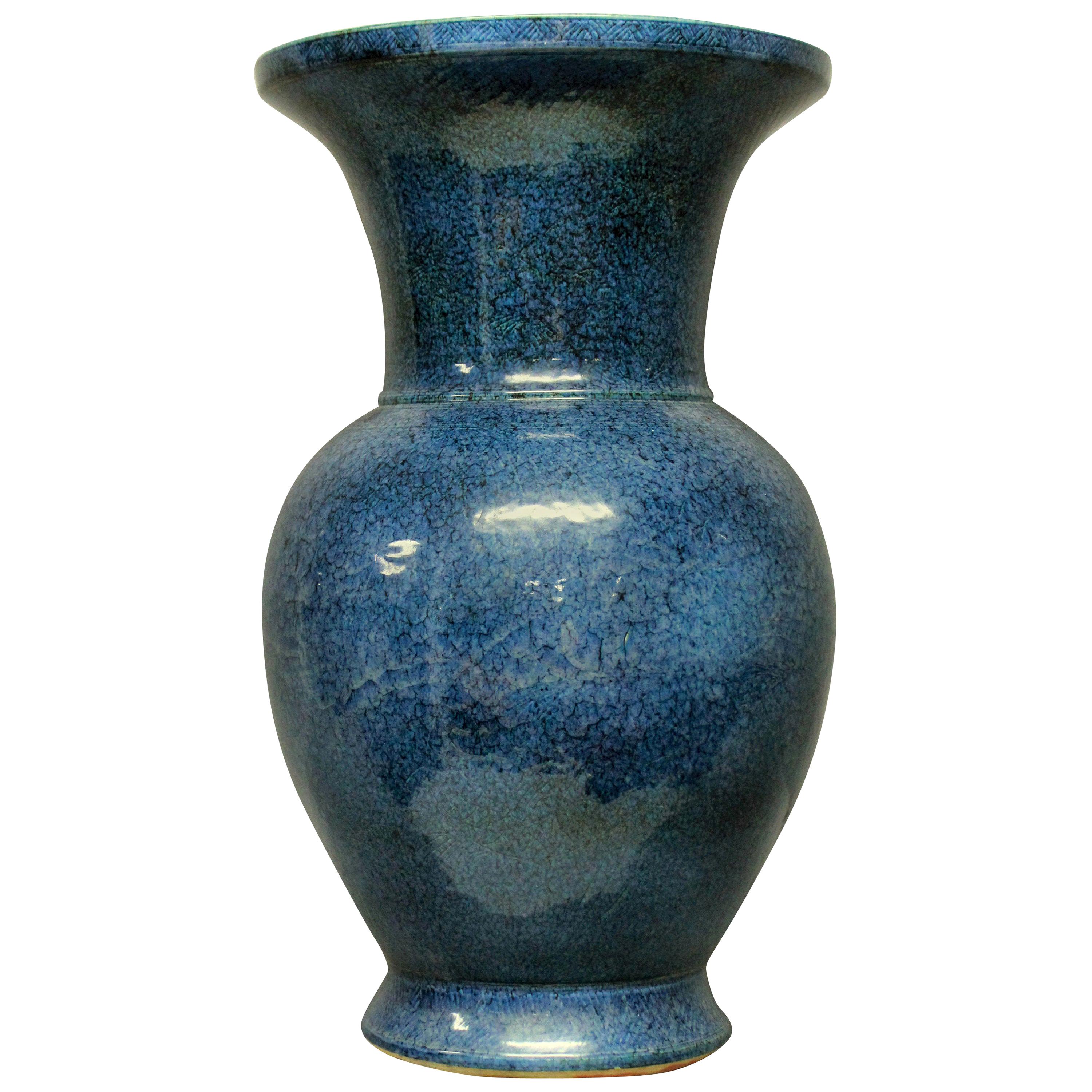 Very Large & Impressive Blue Ground Chinese Vase