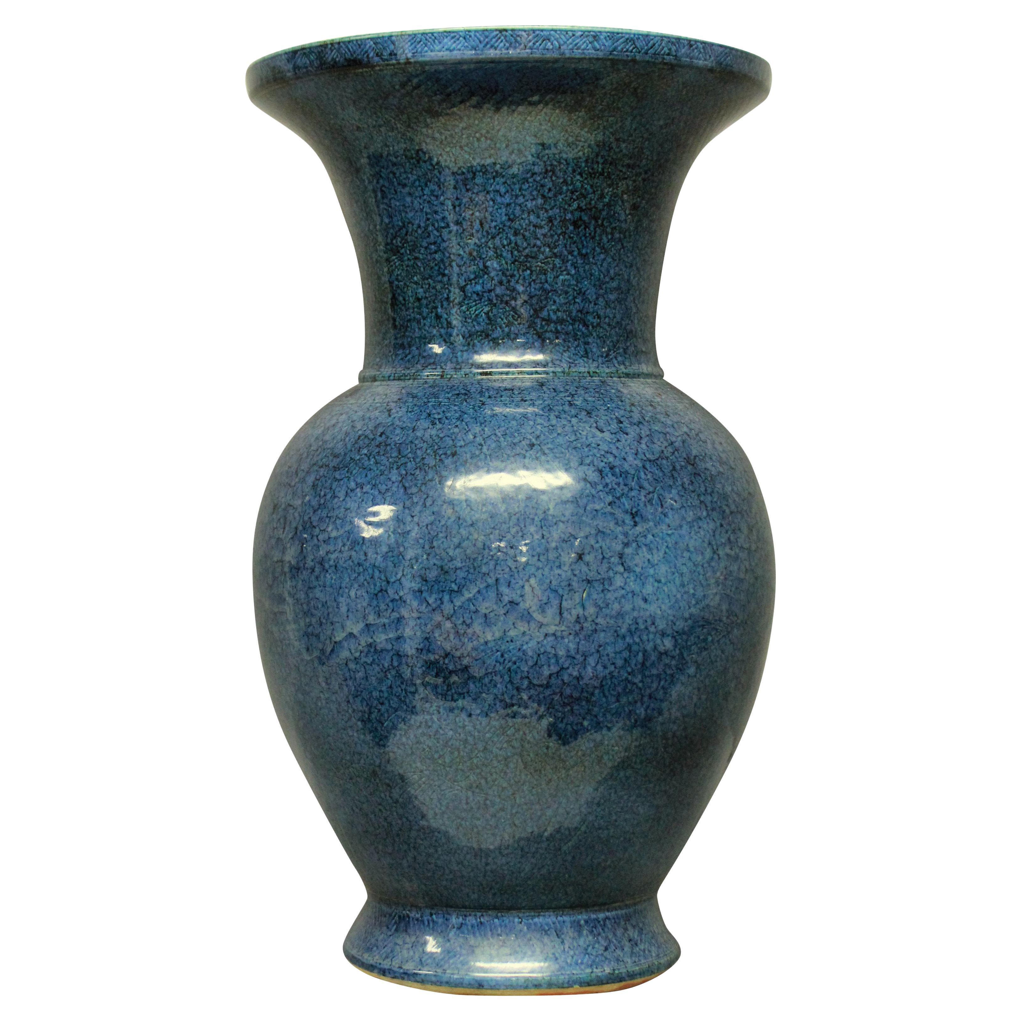 Very Large & Impressive Blue Ground Chinese Vase For Sale