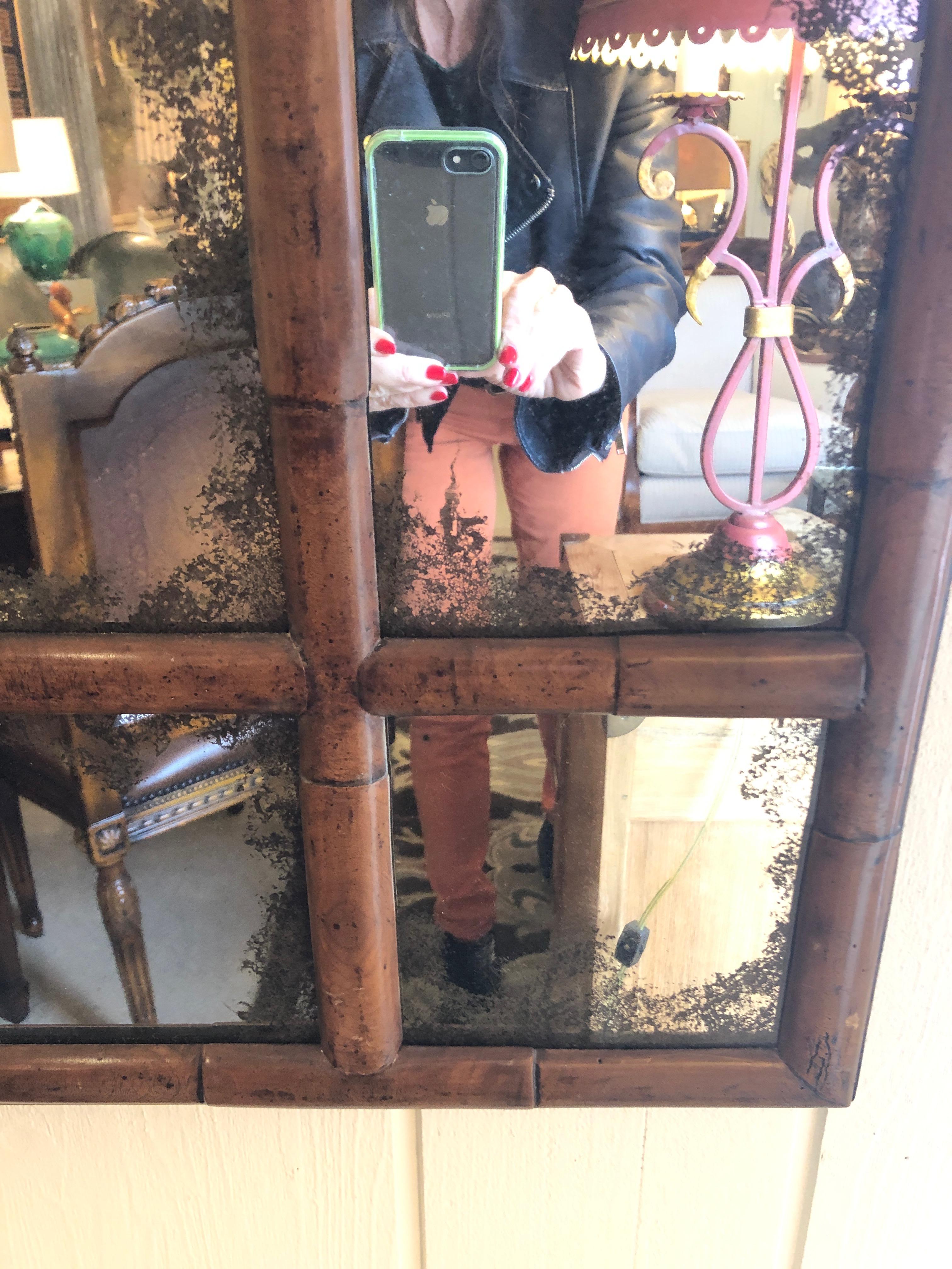 Very Large Impressive English Georgian Style Walnut Mirror In Excellent Condition For Sale In Hopewell, NJ