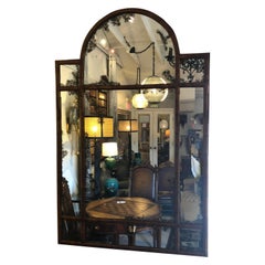 Vintage Very Large Impressive English Georgian Style Walnut Mirror