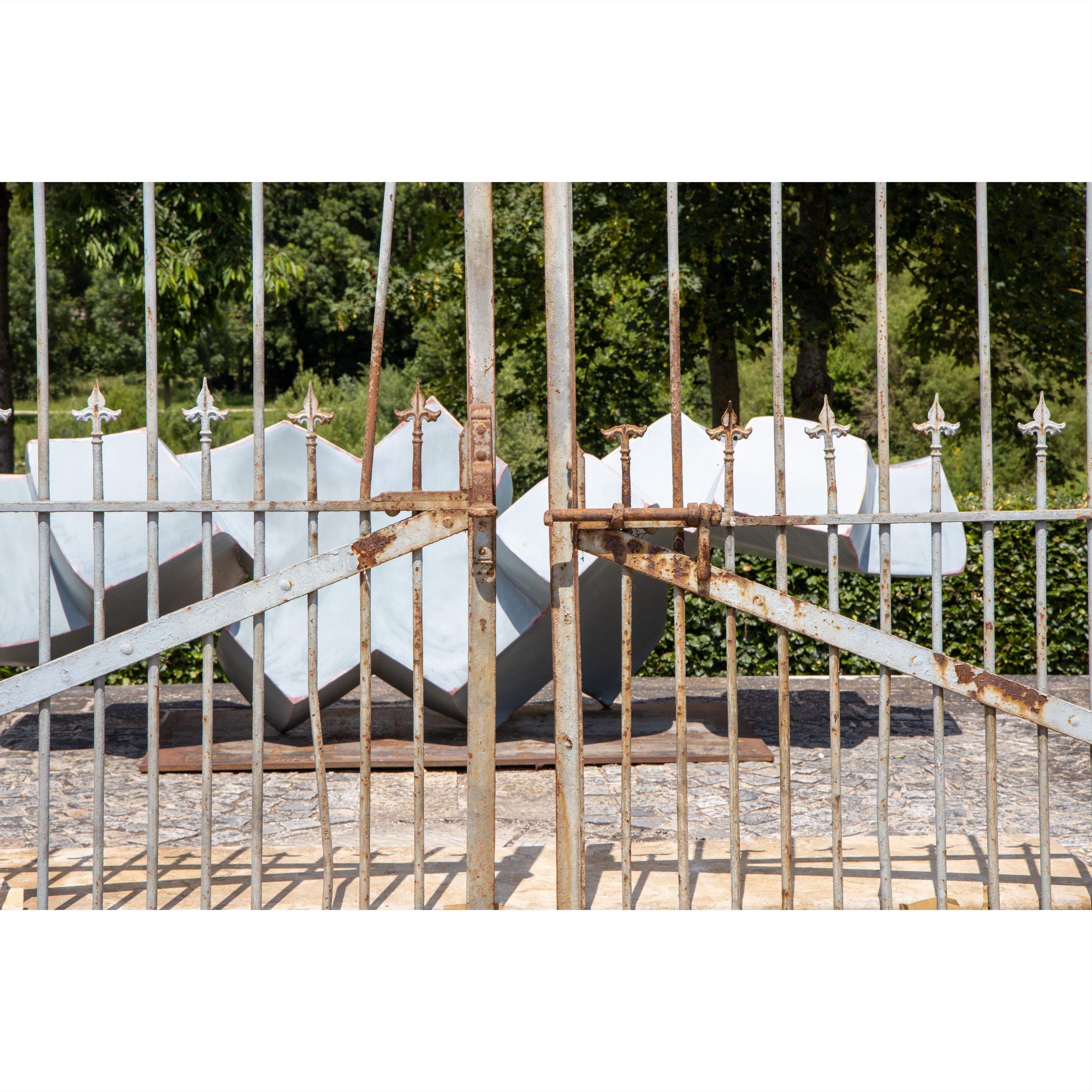 Very Large Iron Courtyard Gate with Fence Parts, Franconia, Mid-19th Century 8