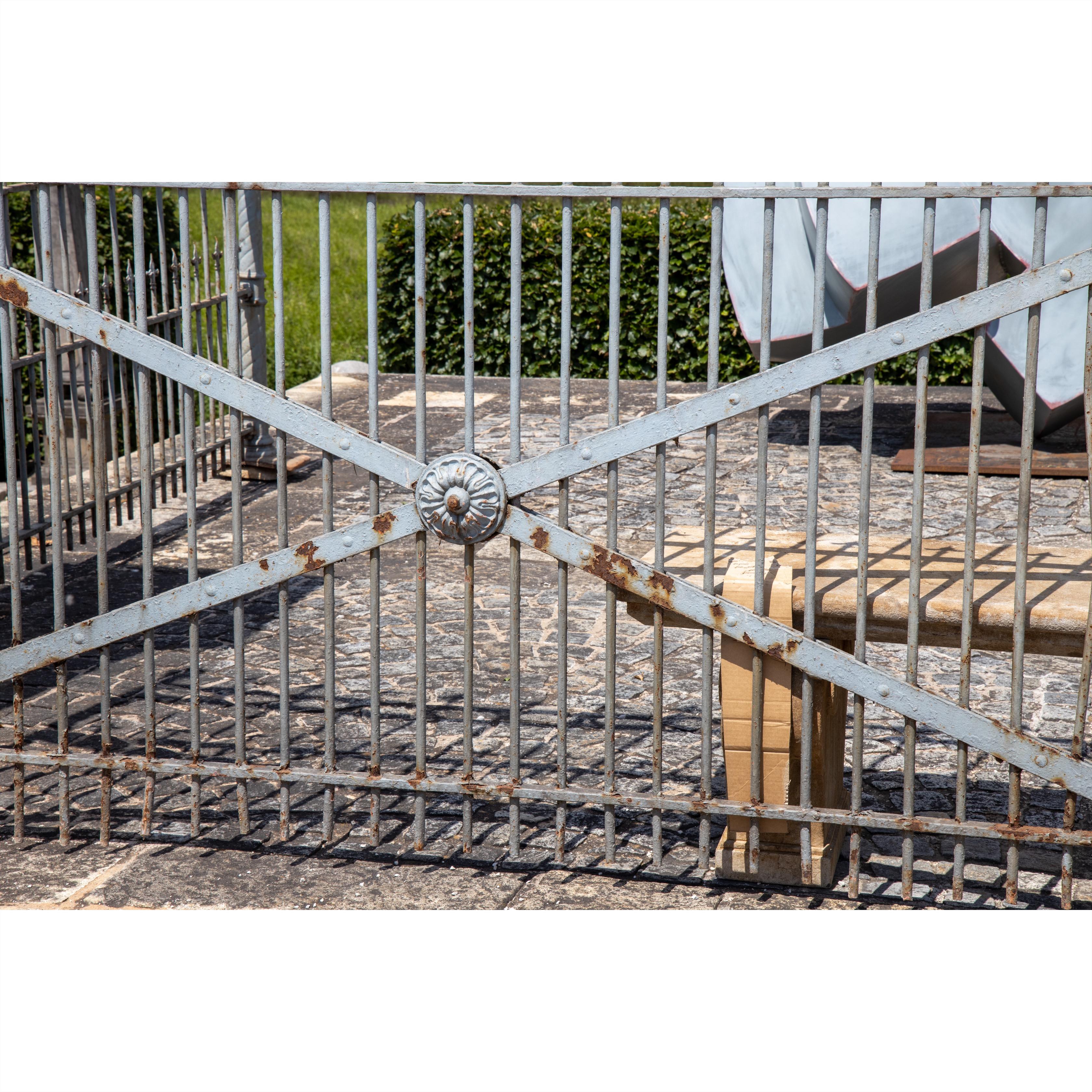 Very Large Iron Courtyard Gate with Fence Parts, Franconia, Mid-19th Century 9