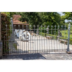 Very Large Iron Courtyard Gate with Fence Parts, Franconia, Mid-19th Century