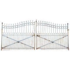 Antique Very Large Iron Courtyard Gate with Fence Parts, Franconia, Mid-19th Century