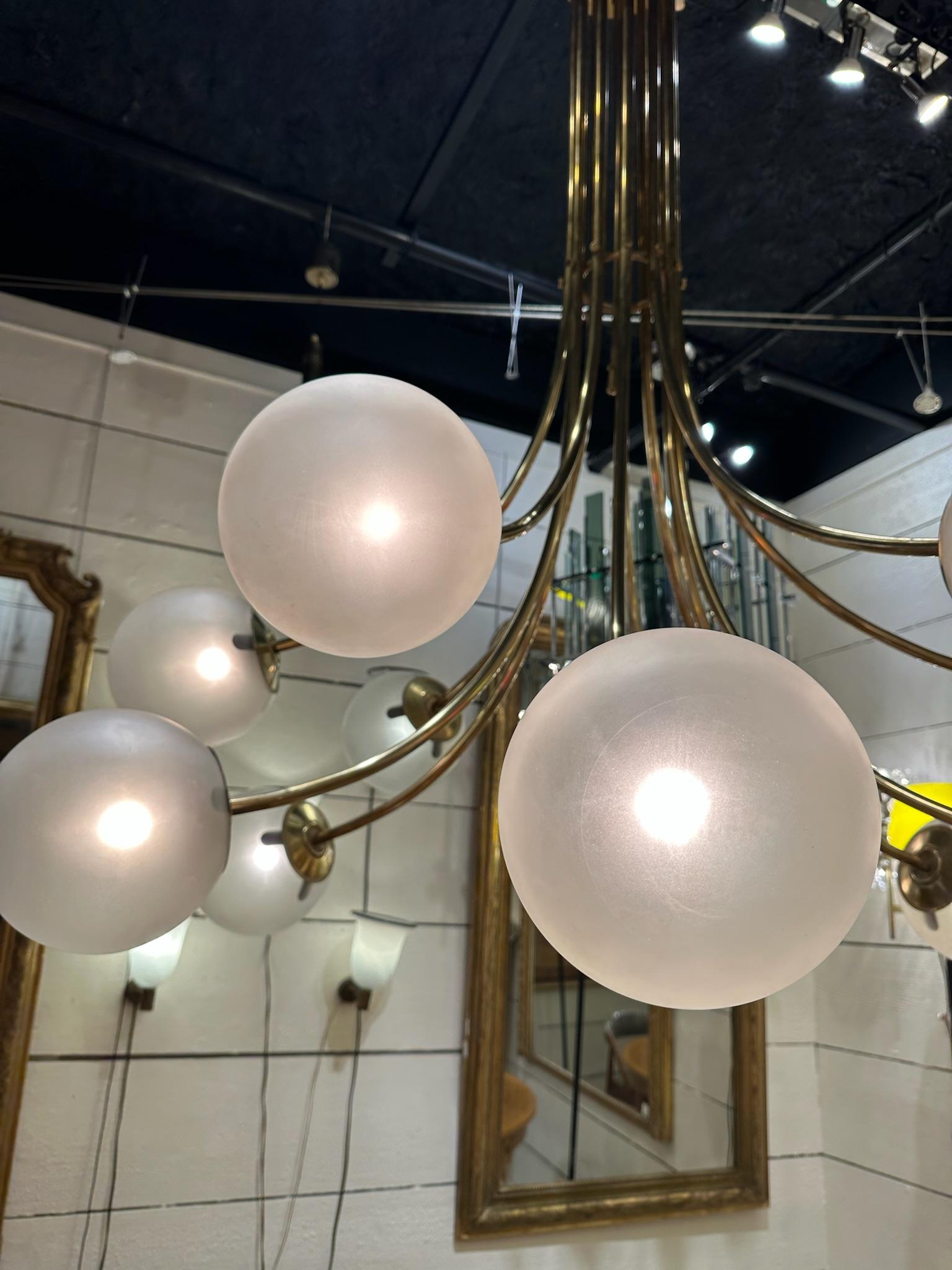 Très grand lustre italien des années 1970 Bon état - En vente à SAINT-OUEN-SUR-SEINE, FR