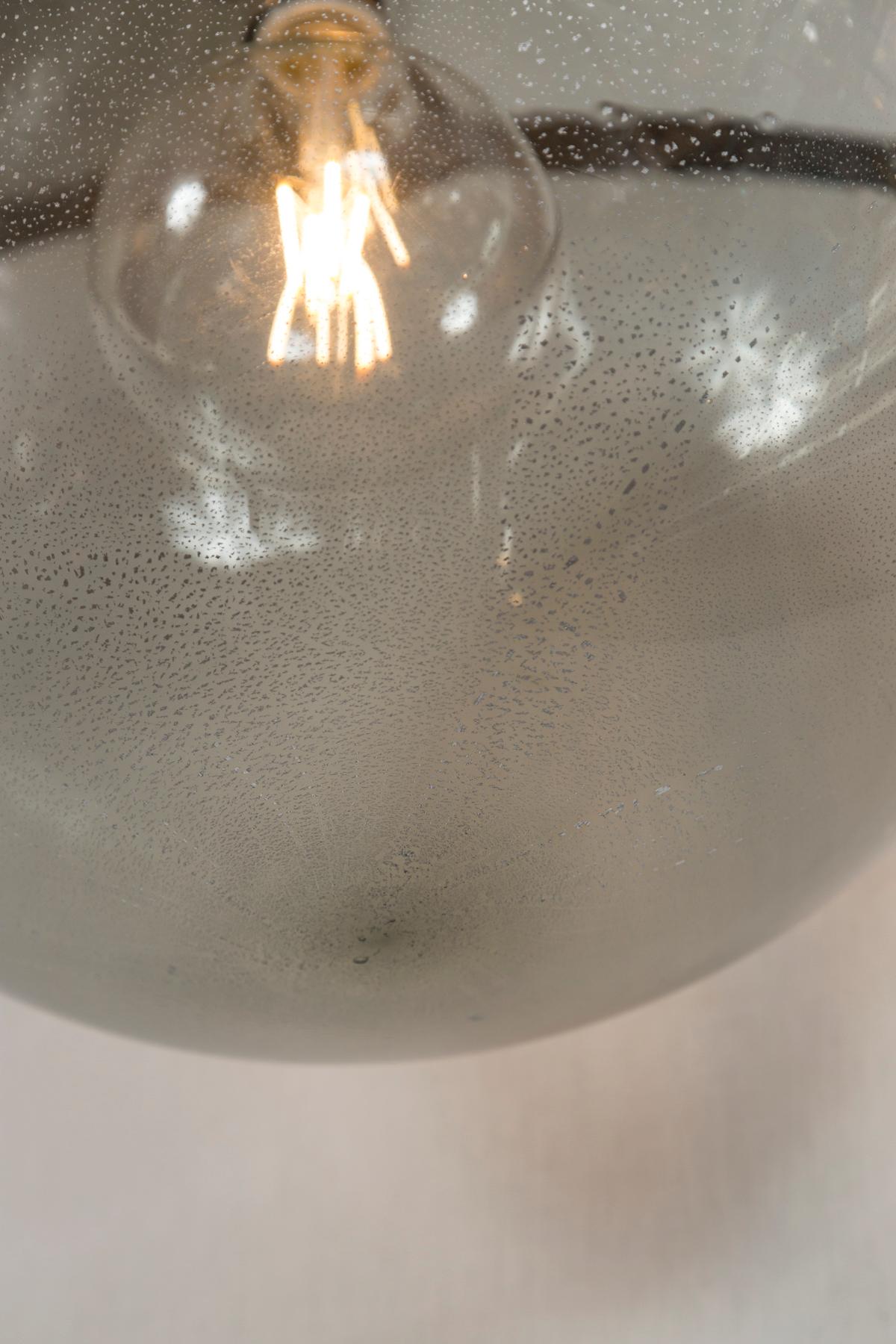 Very Large Italian Murano Glass Blown Grey Globe Chandelier or Pendant, UL Cert. For Sale 7