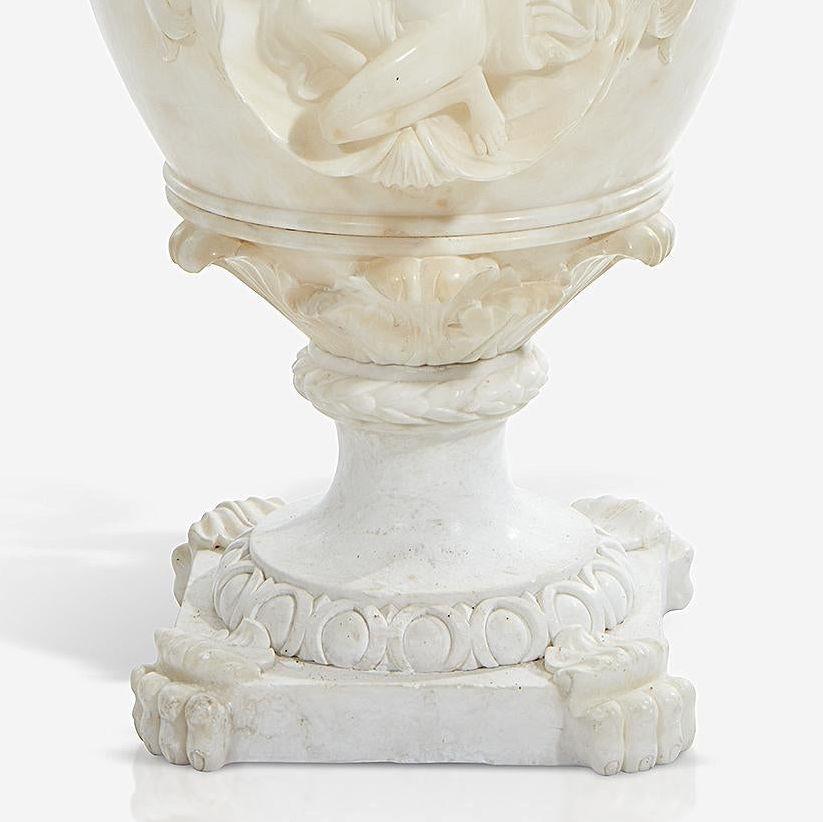 Very Large Italian Neoclassical Style Alabaster Vase In Good Condition In New York, NY