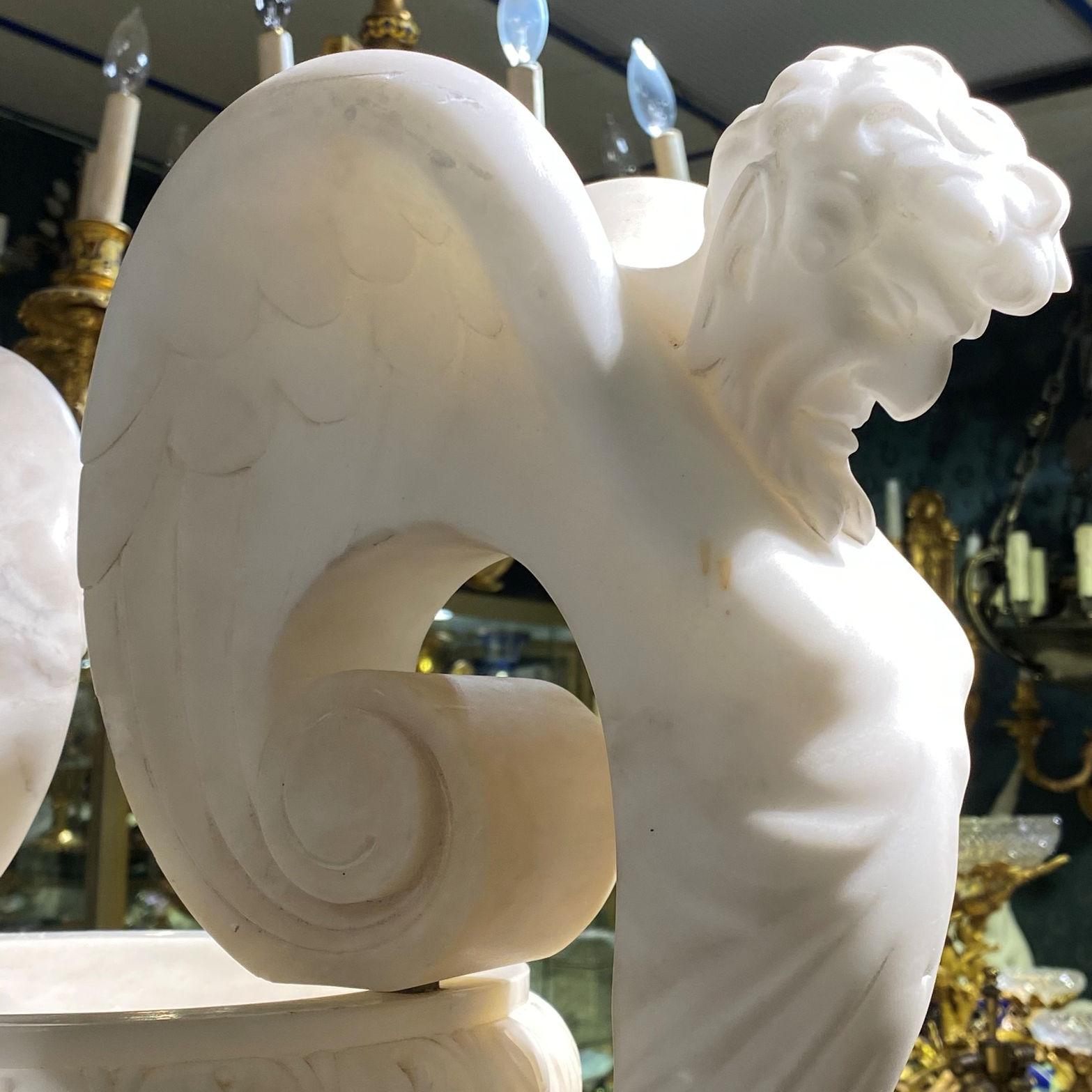 Sehr große italienische Alabaster-Vase im neoklassischen Stil (Frühes 20. Jahrhundert)
