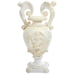 Sehr große italienische Alabaster-Vase im neoklassischen Stil