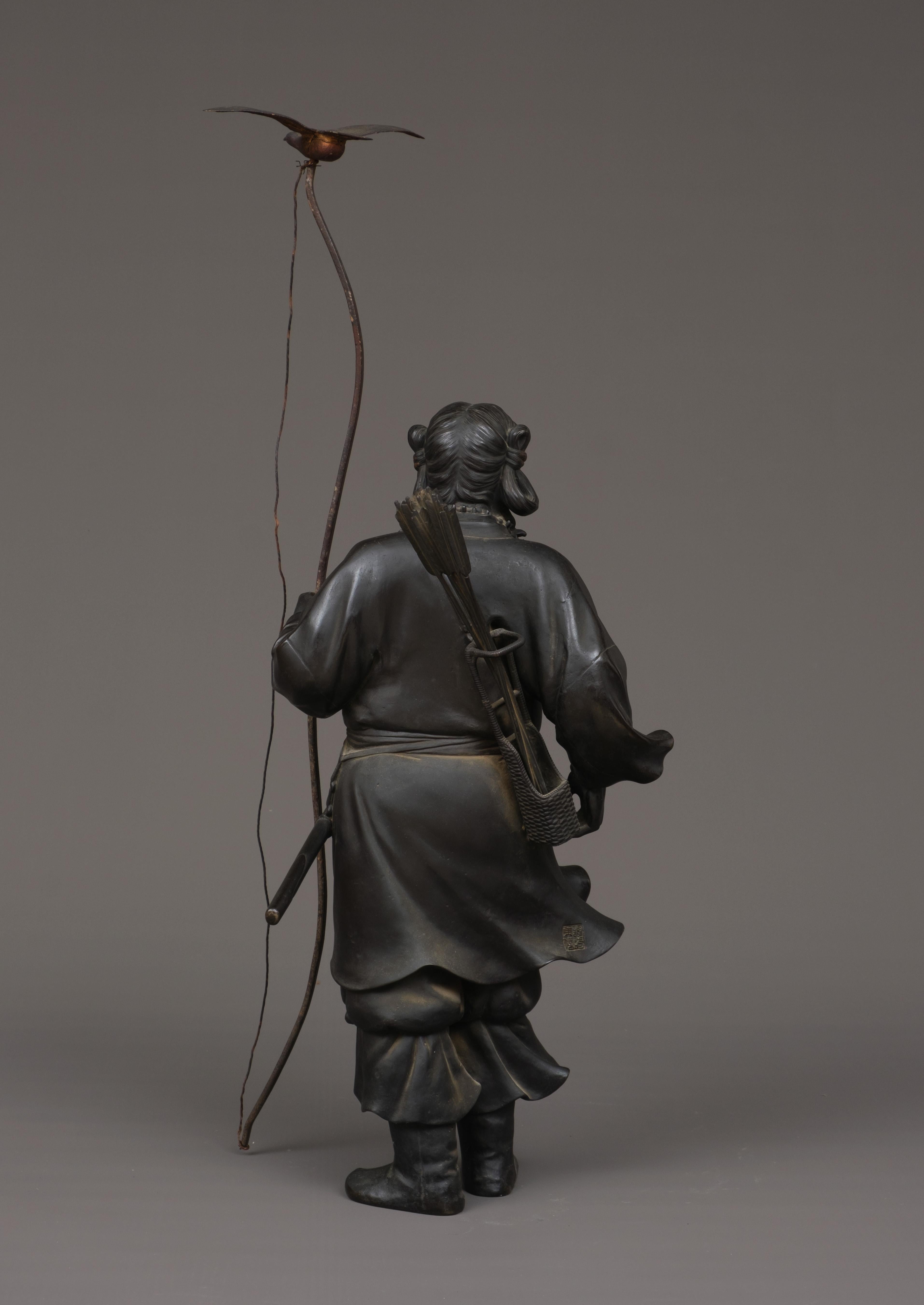Very large Japanese bronze figure of Emperor Jimmu 神武天皇 (Jinmu’tennô) 3