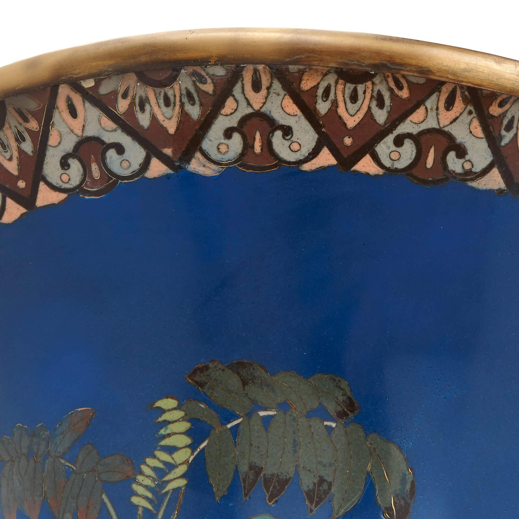 Große japanische Cloisonné-Emaille-Vase aus der Meiji-Periode im Angebot 2